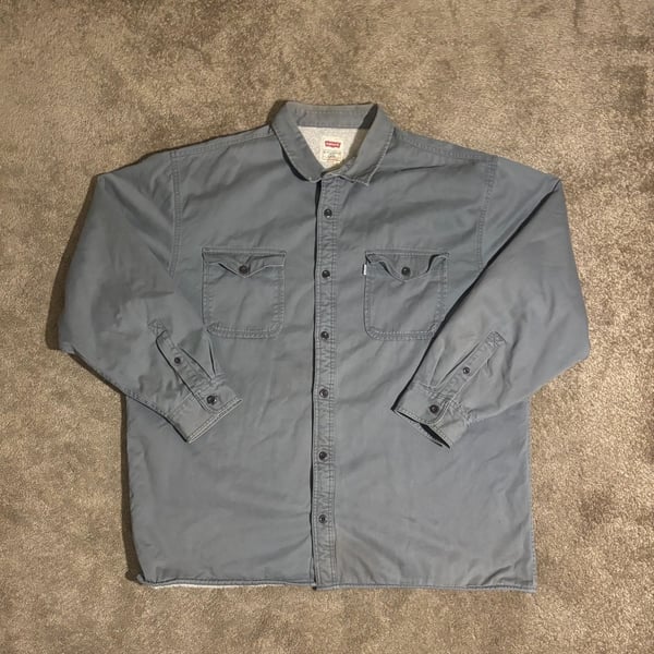 Levi's Sherpa Lined Canvas Shirt Jacket Mens 3XL Regular Grey Shacket Warm Coat