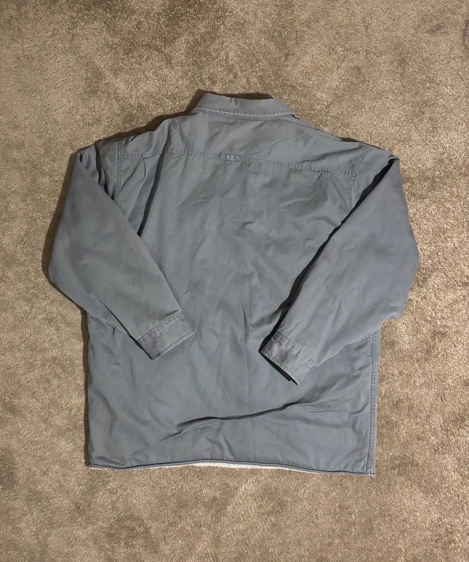 Levi's Sherpa Lined Canvas Shirt Jacket Mens 3XL Regular Grey Shacket Warm Coat 5