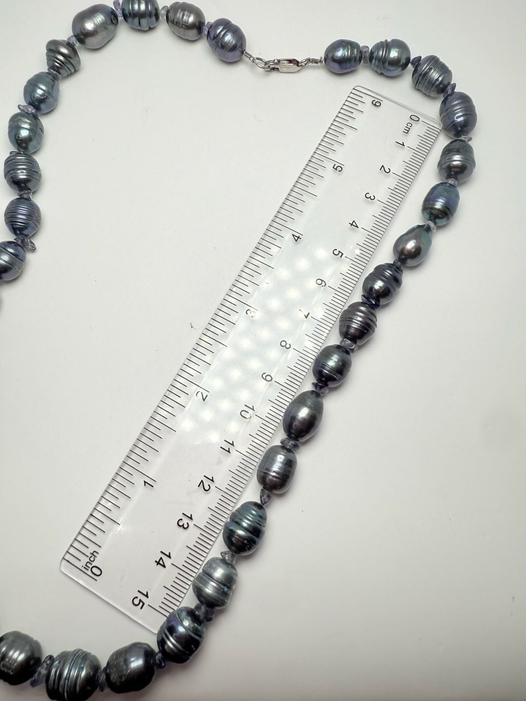Tahitian Pearl Baroque Necklace Black Cultured Pearls 6