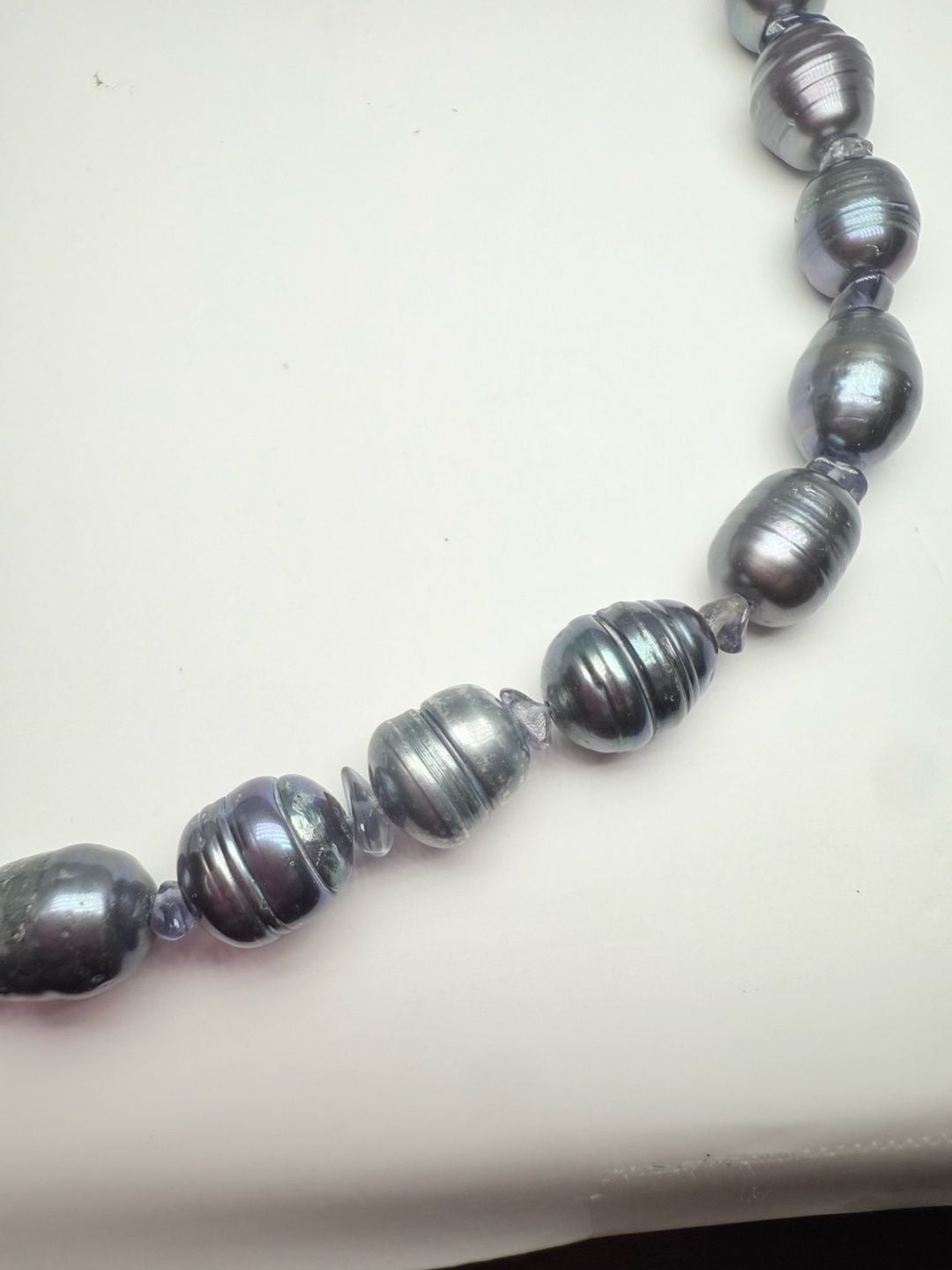Tahitian Pearl Baroque Necklace Black Cultured Pearls 8
