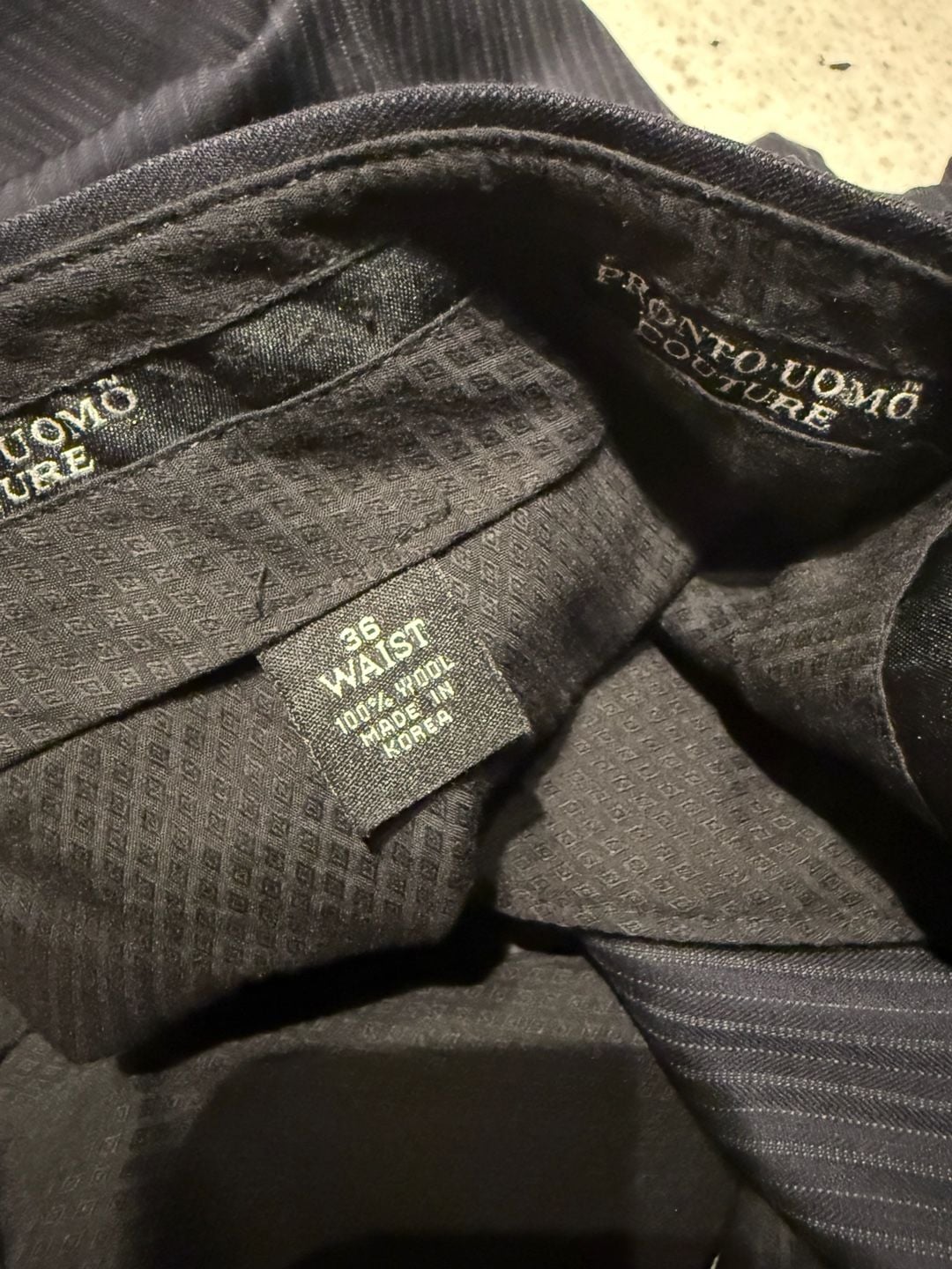 Pronto Uomo Couture Super 120s Navy Blue Pinstripe Wool Suit Set 11