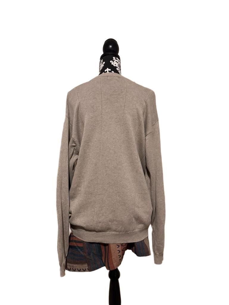Vintage 100% Cotton oatmeal Crew Neck Long Sleeve Sweater XL 5