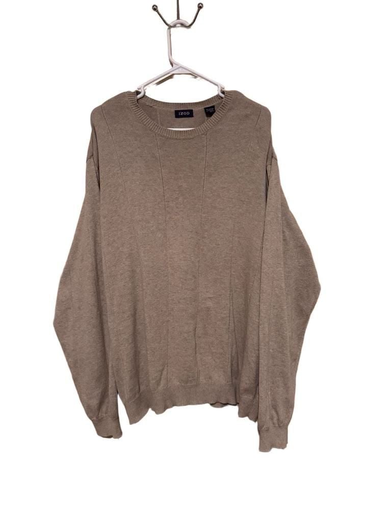 Vintage 100% Cotton oatmeal Crew Neck Long Sleeve Sweater XL 6
