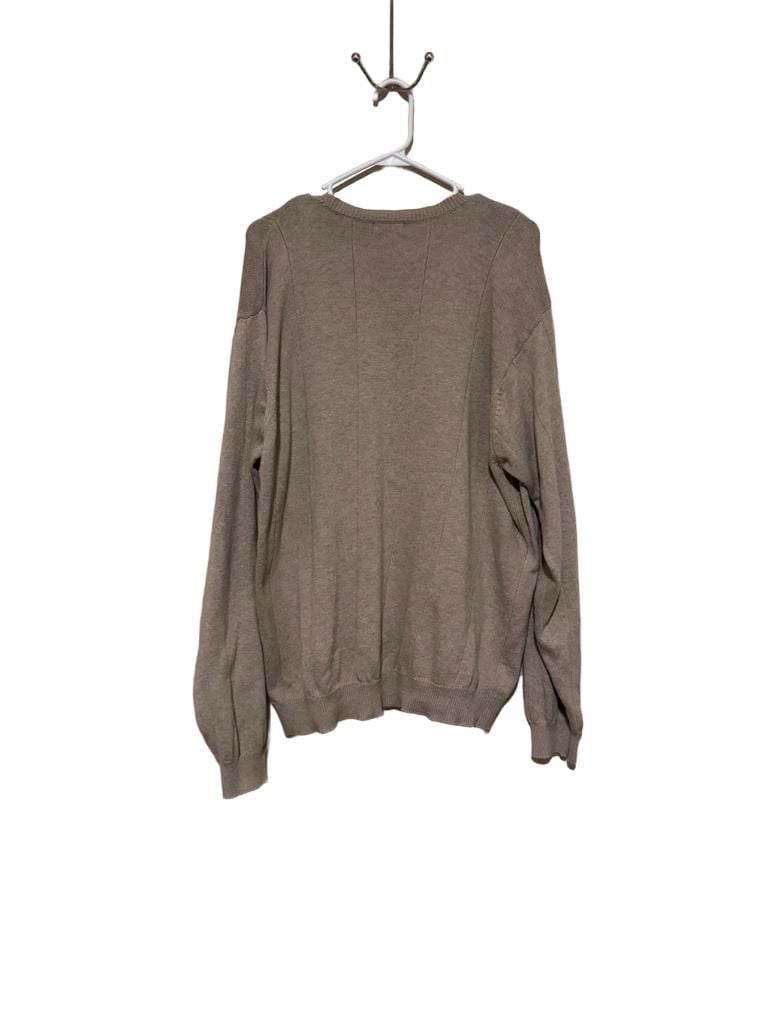 Vintage 100% Cotton oatmeal Crew Neck Long Sleeve Sweater XL 8