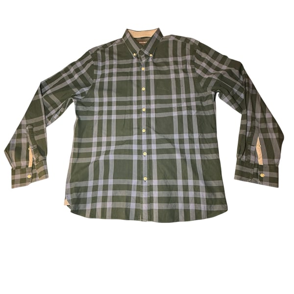 Bonobos Dark Blue Plaid Long Sleeve Button Down Shirt Size Large
