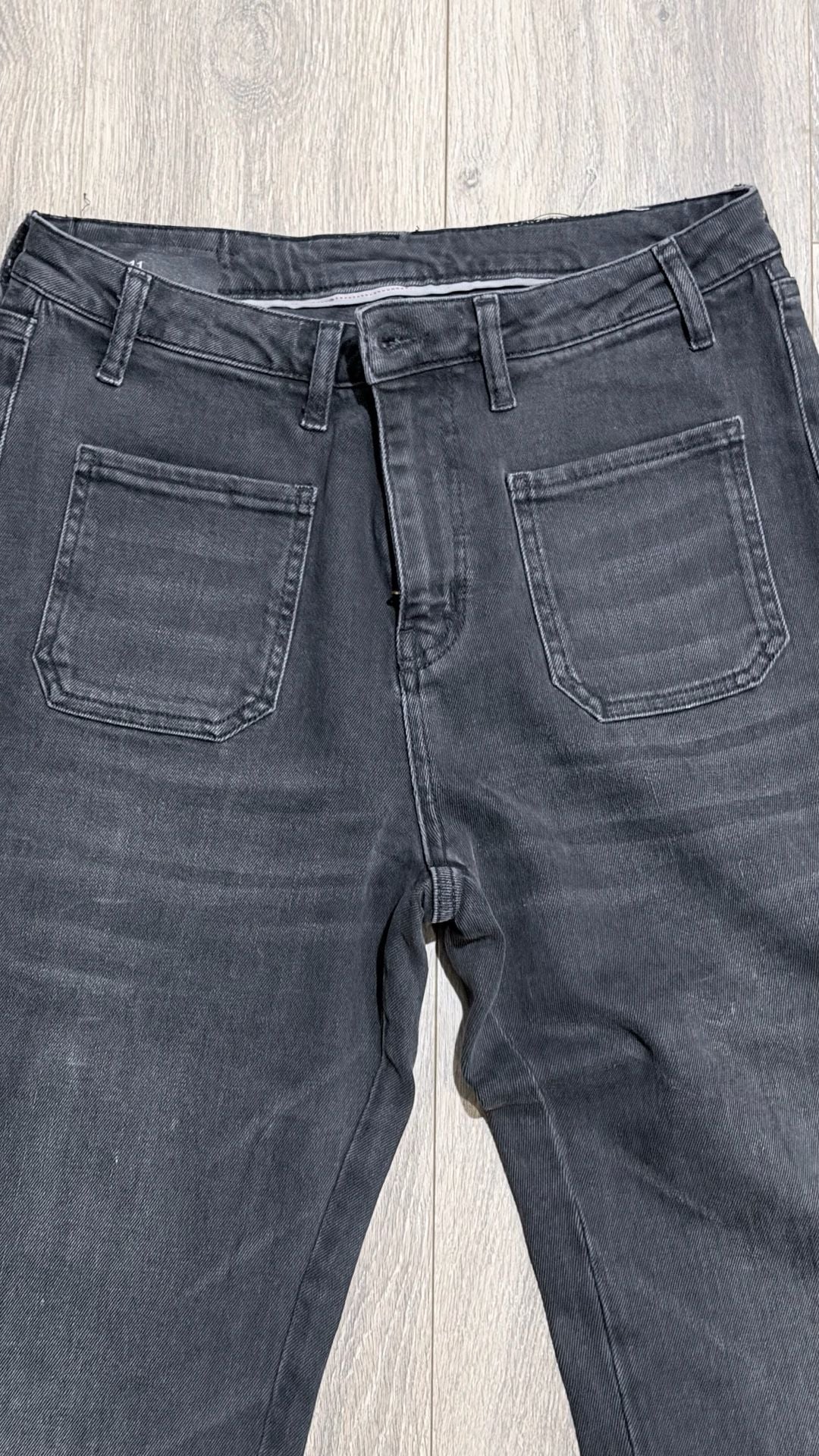 10.11 Studios High Rise Flare Jeans Size 11 Black Patch Pockets Stretch Denim 9