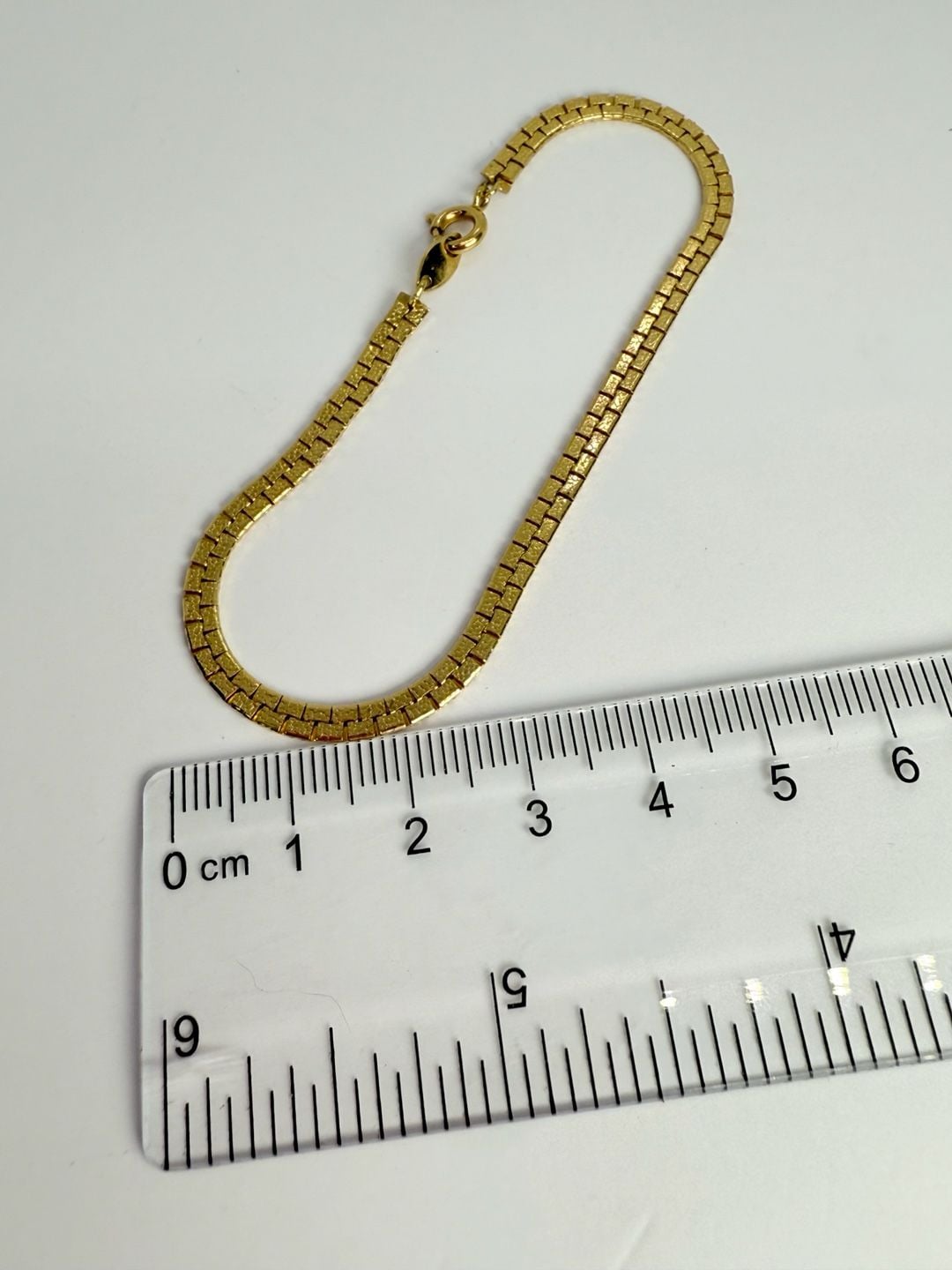 Trifari Link Bracelet Size 6 Inches Gold Tone Textured Brick 6