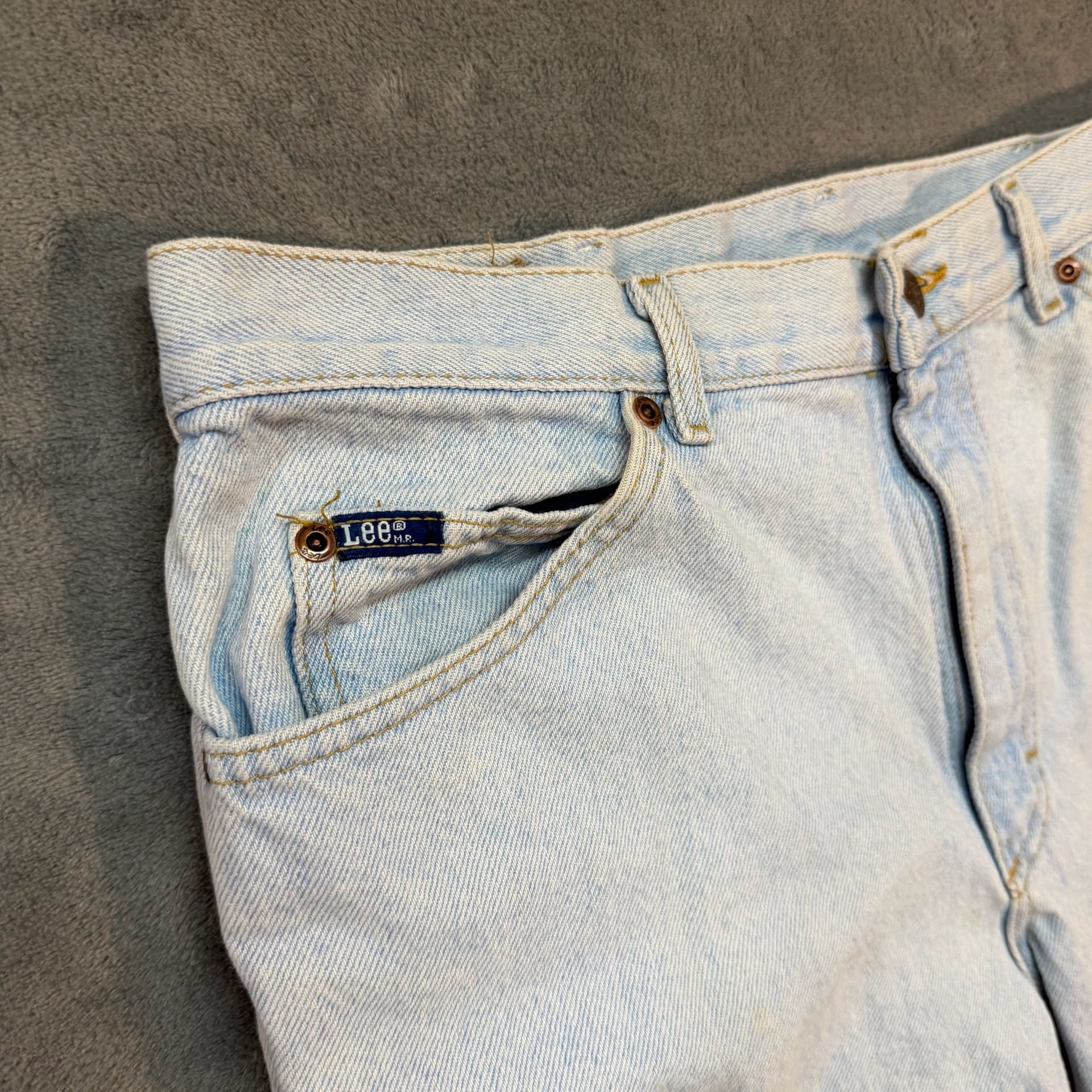USA vintage Lee Vintage Light Wash Denim Jeans 34x30Straight Leg USA Made 11