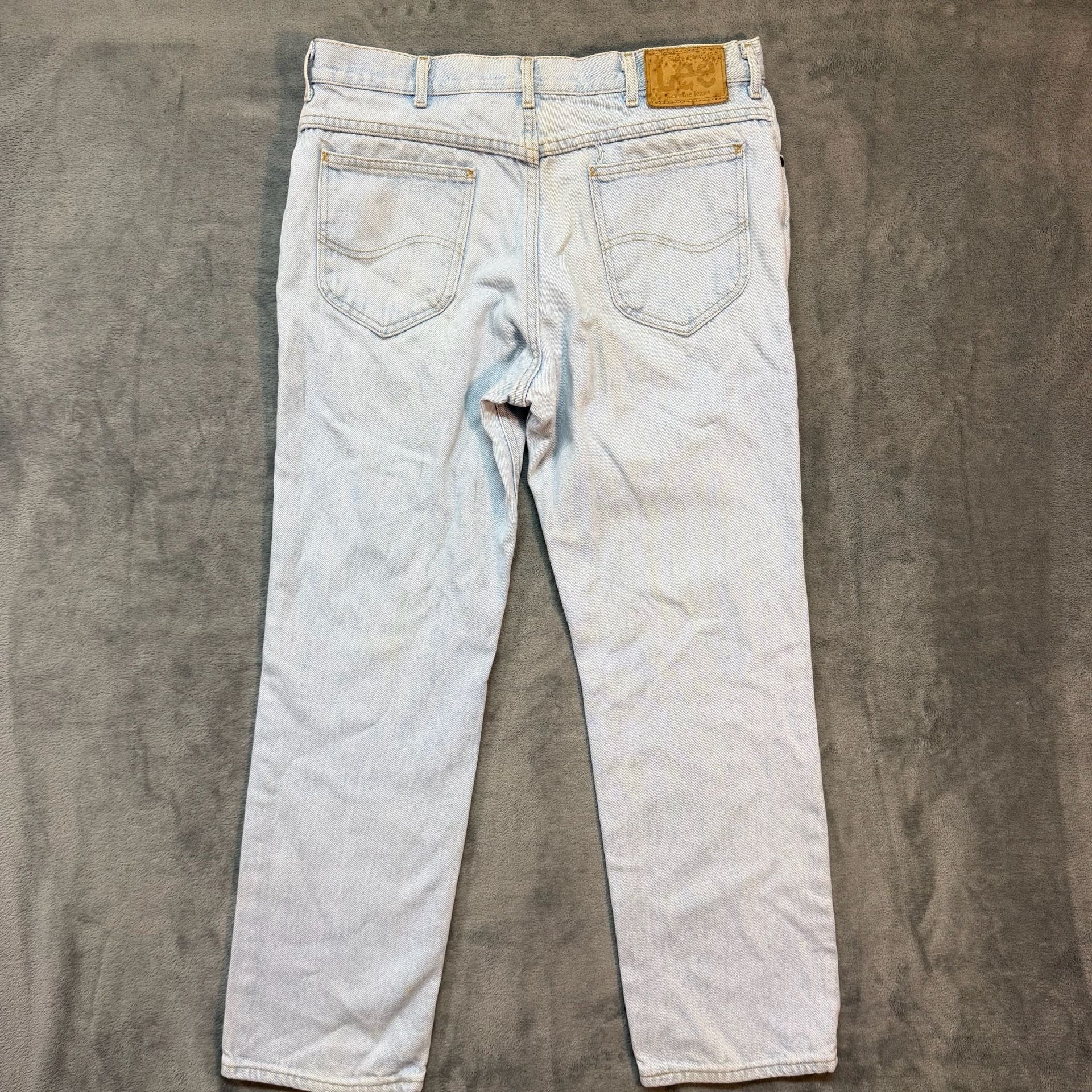USA vintage Lee Vintage Light Wash Denim Jeans 34x30Straight Leg USA Made 16