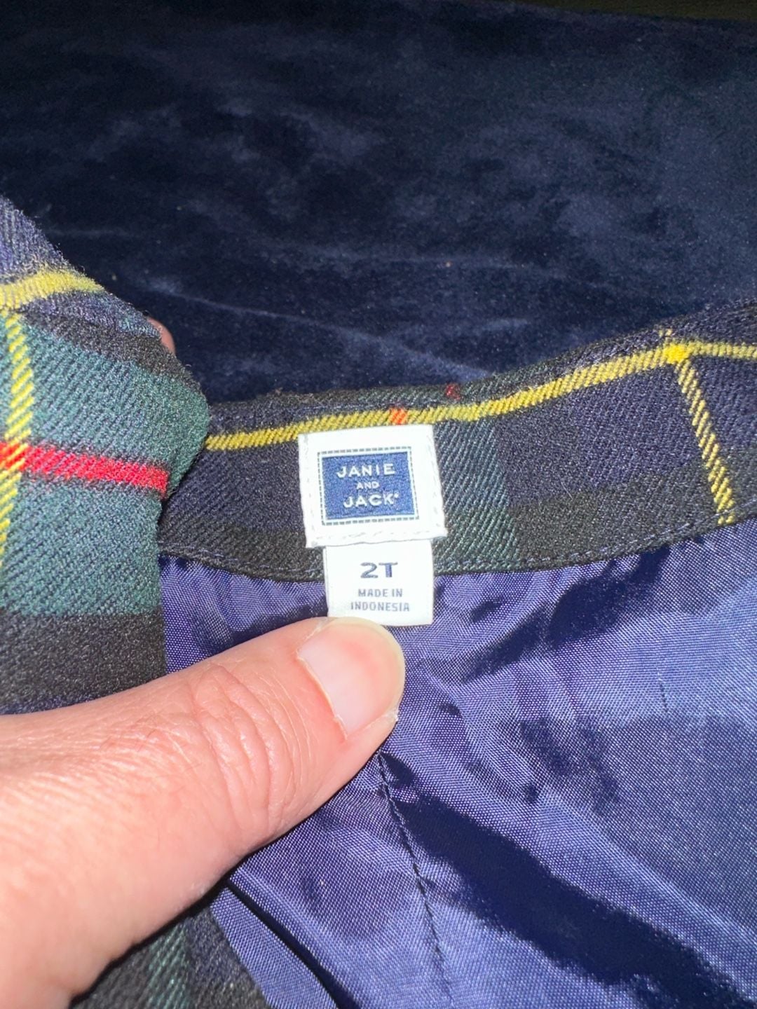Janie and Jack Tartan Plaid Vest and Pants Set Size 2T Green Red 4