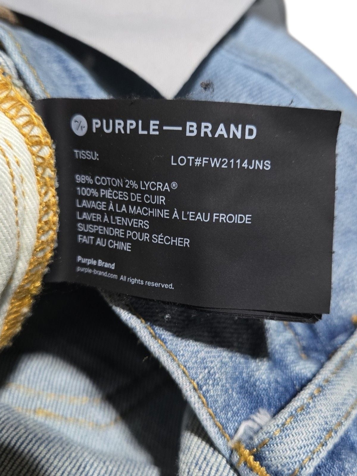 Purple Brand Light Indigo Heavy Repair Paint Splatter Straight Leg Jeans P001  7