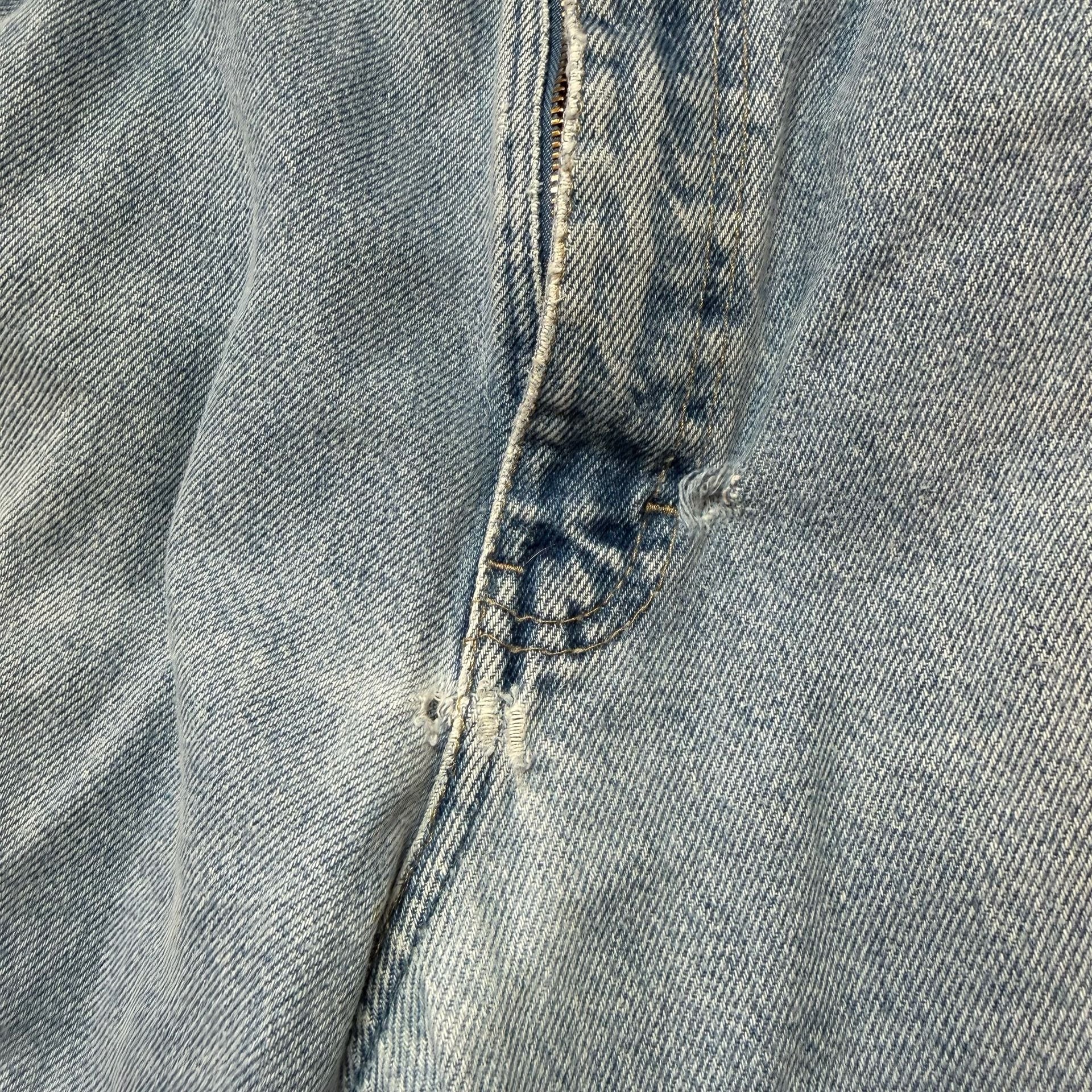 Y2K Dickies Vintage Light Wash Denim Jeans Frayed Hem Size 34x32 10
