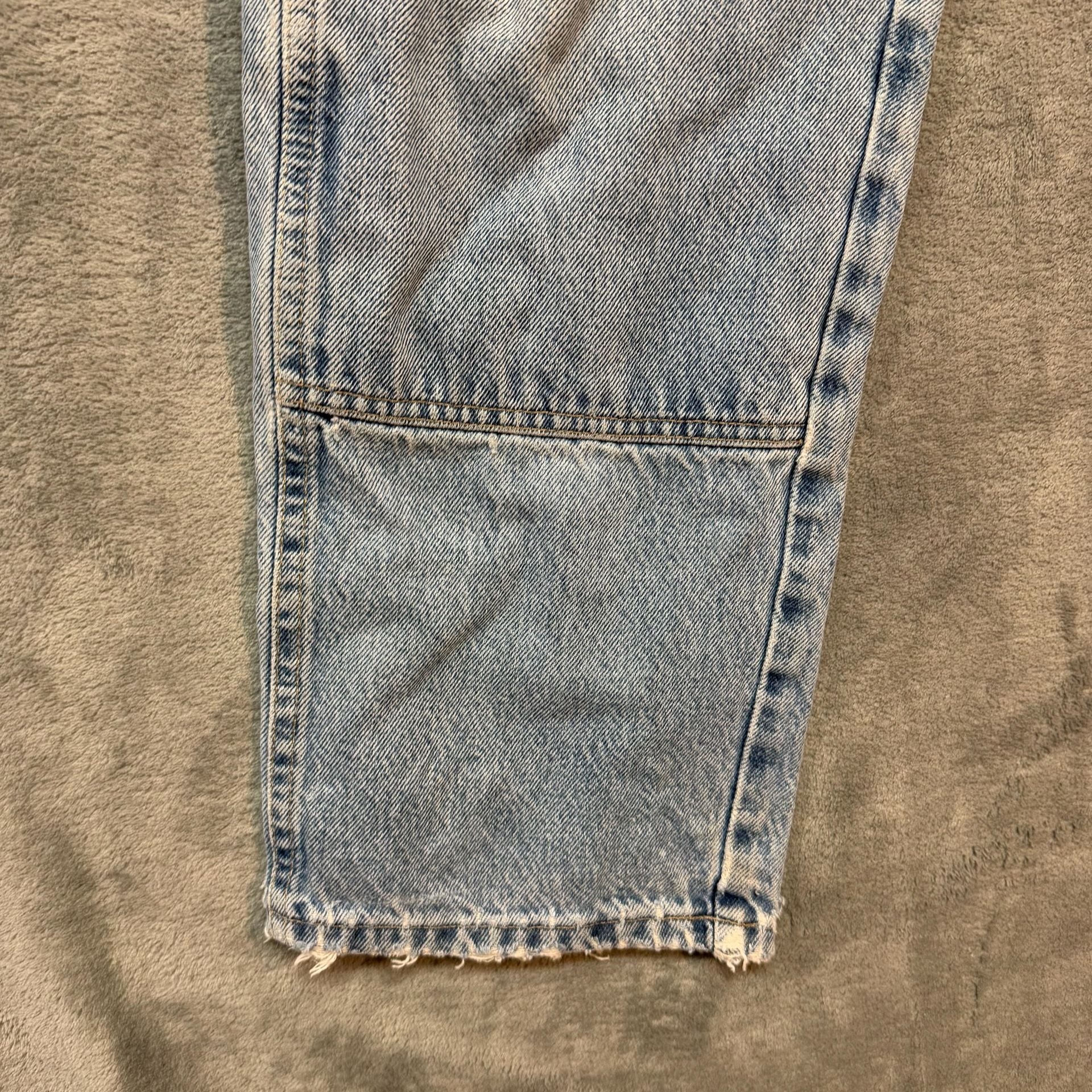 Y2K Dickies Vintage Light Wash Denim Jeans Frayed Hem Size 34x32 11
