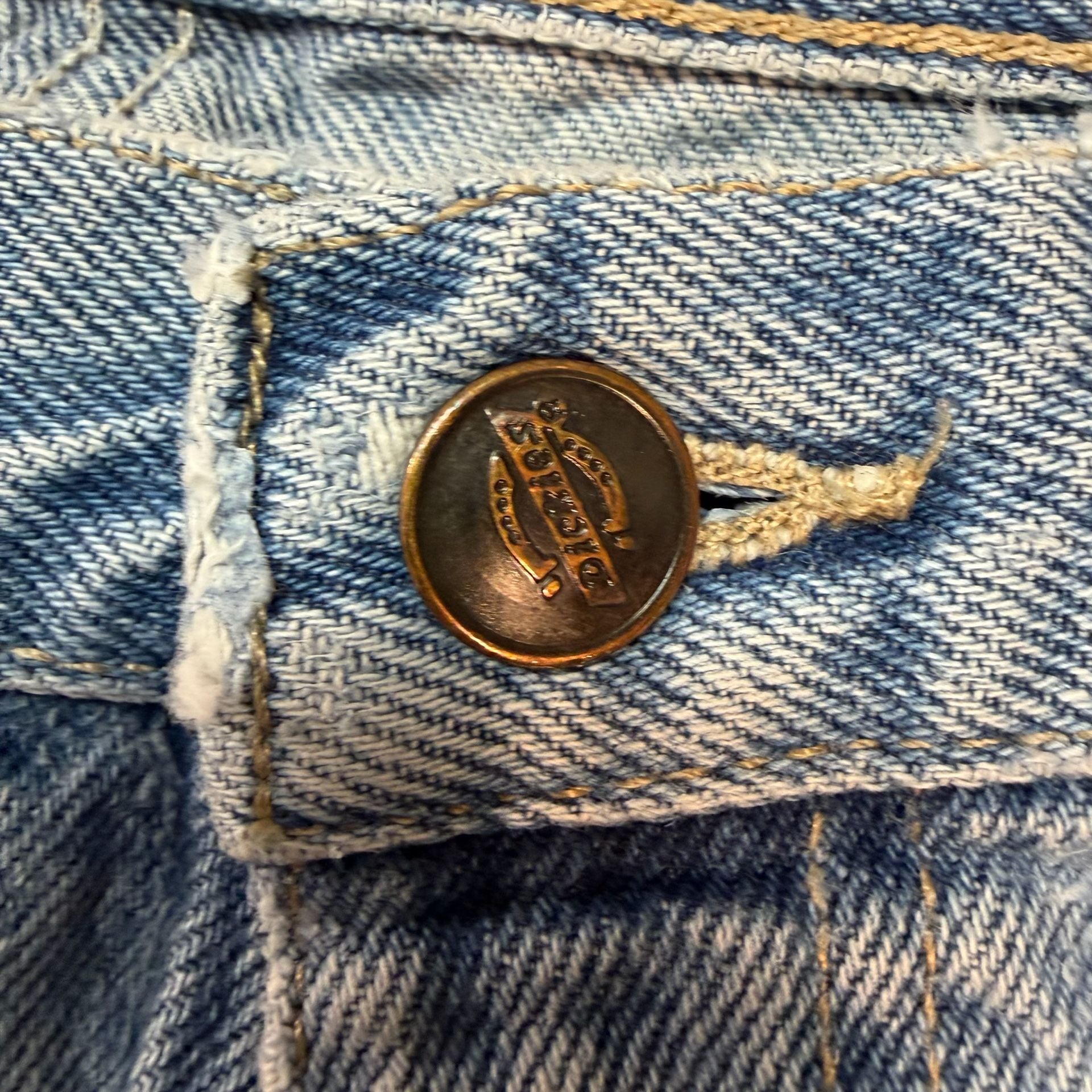 Y2K Dickies Vintage Light Wash Denim Jeans Frayed Hem Size 34x32 13