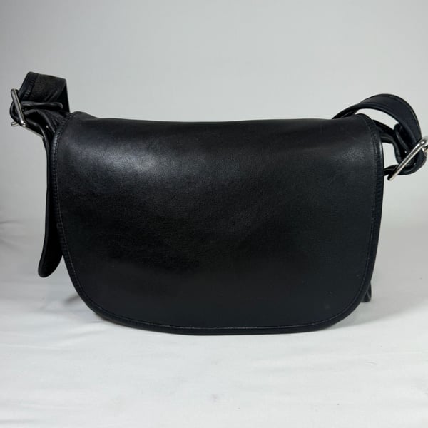 Coach Patricia Black Leather Shoulder Crossbody Bag