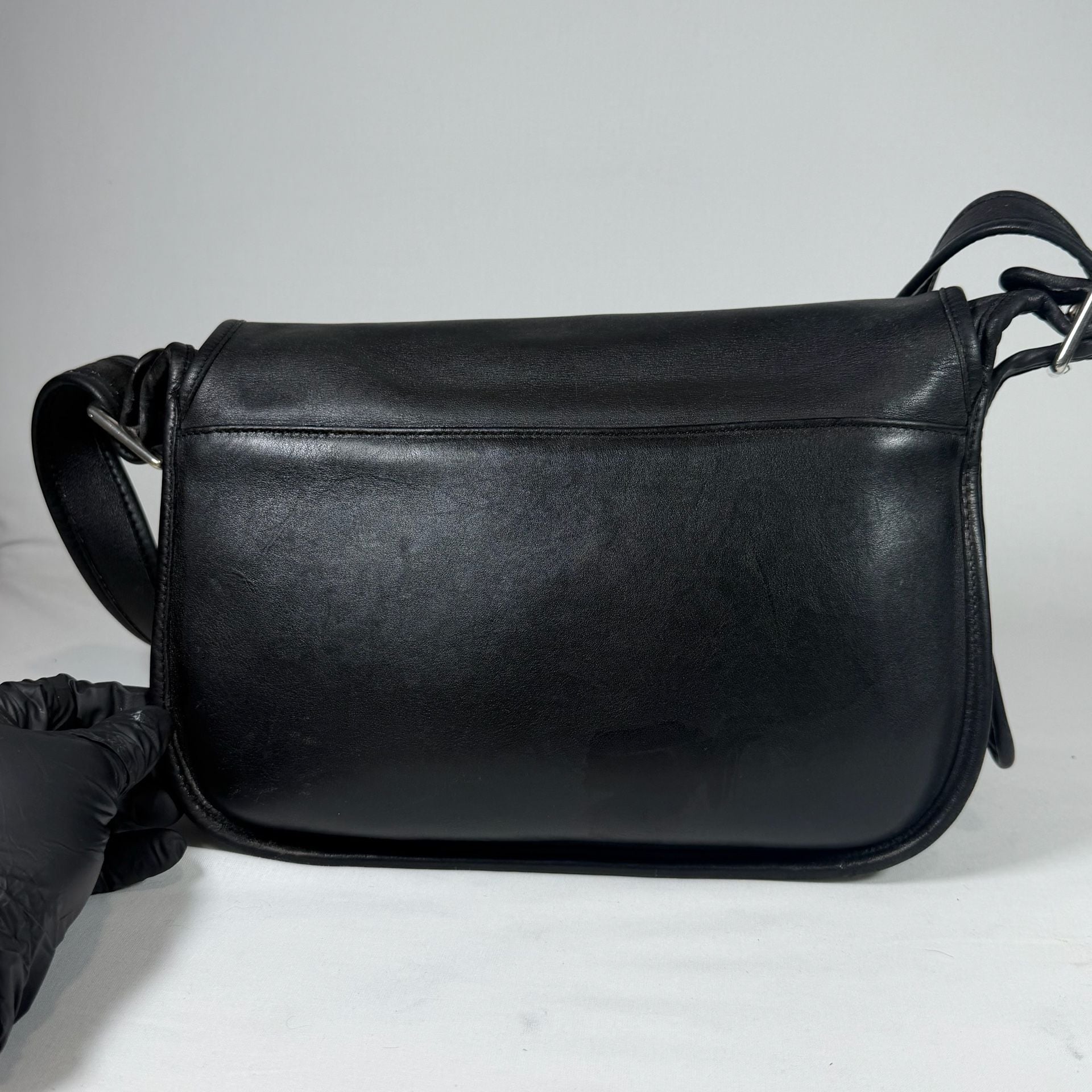 Coach Patricia Black Leather Shoulder Crossbody Bag 3
