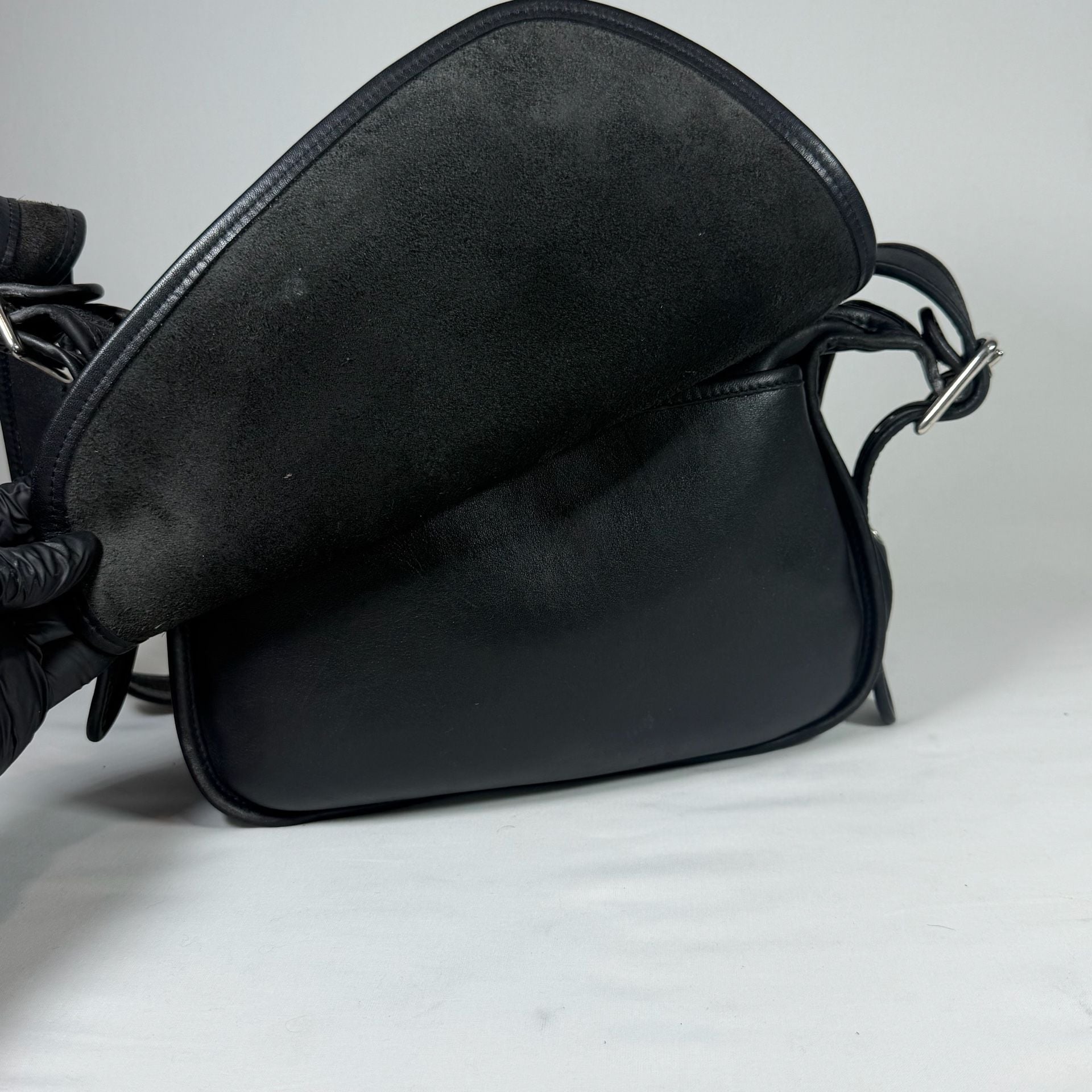 Coach Patricia Black Leather Shoulder Crossbody Bag 4