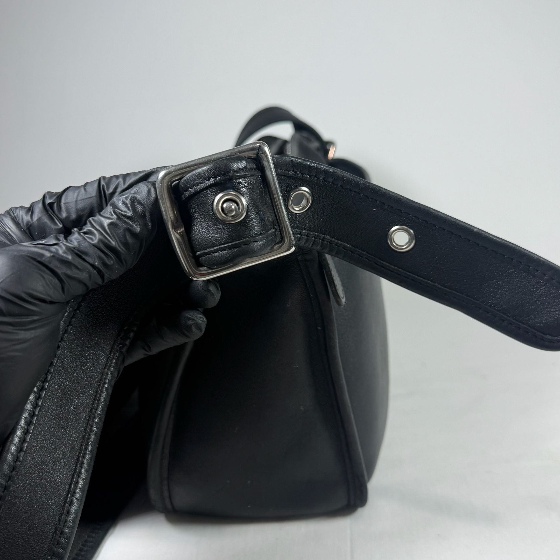 Coach Patricia Black Leather Shoulder Crossbody Bag 5