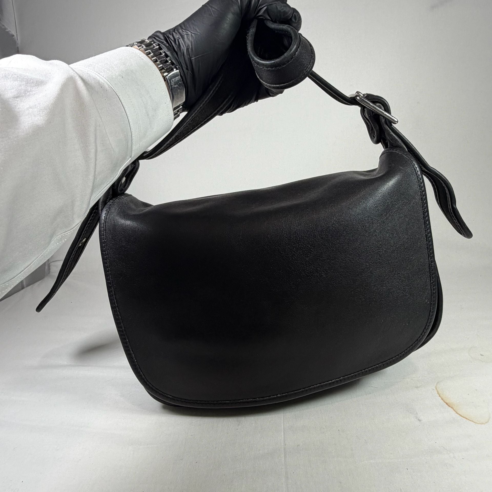 Coach Patricia Black Leather Shoulder Crossbody Bag 9