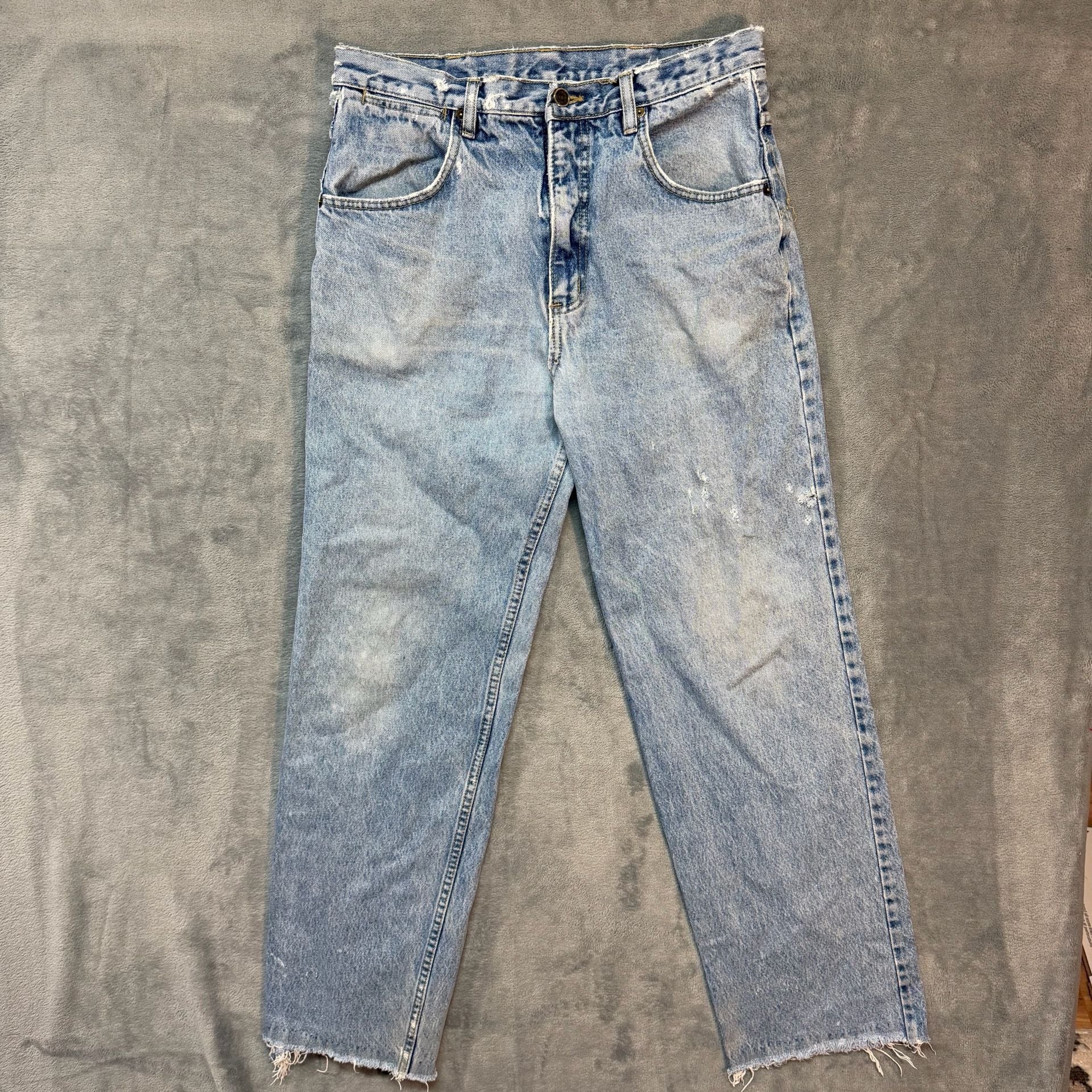 Vintage 90s Urgent Gear Baggy Jeans 30x32 Light Wash Button Fly Distressed Y2K 3