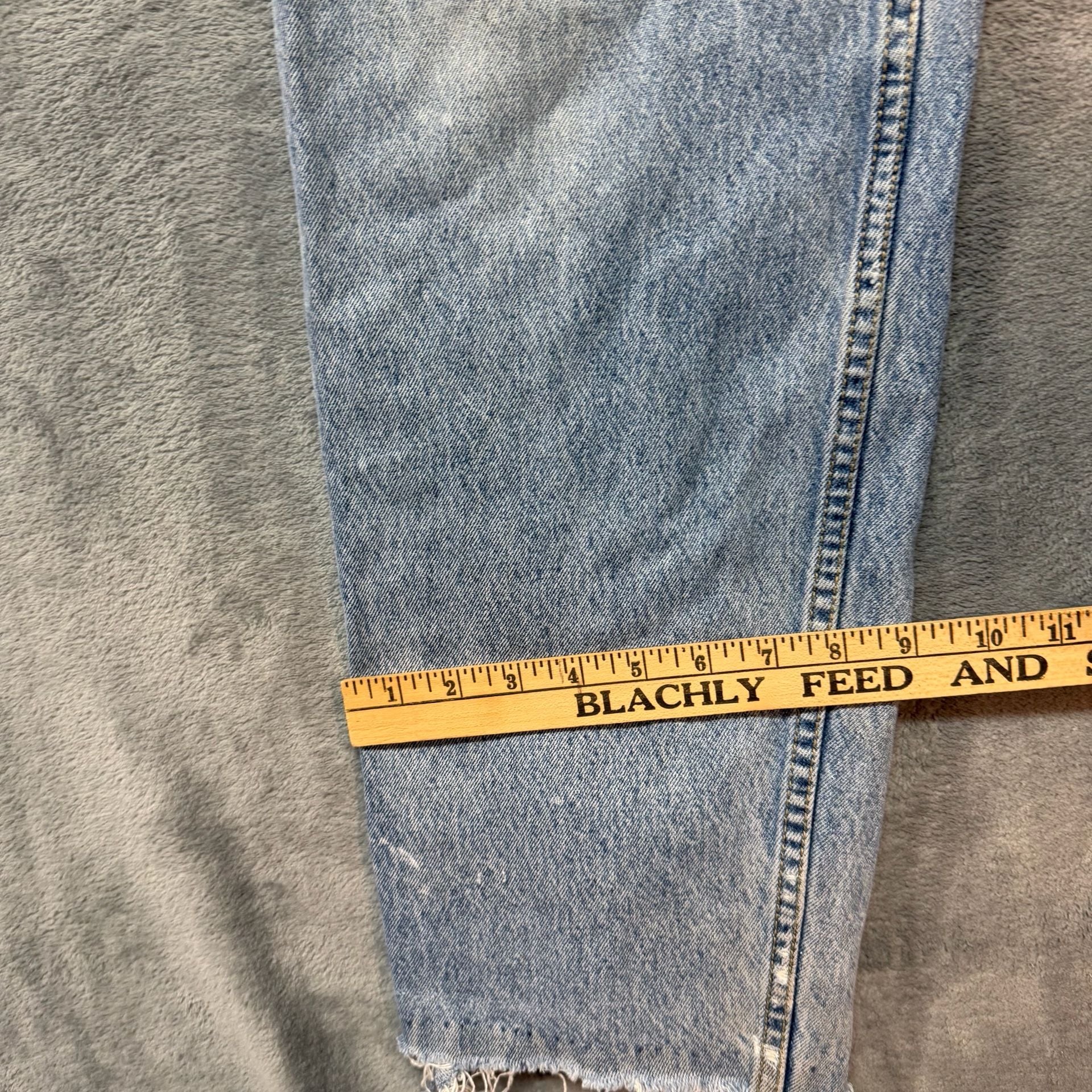 Vintage 90s Urgent Gear Baggy Jeans 30x32 Light Wash Button Fly Distressed Y2K 7