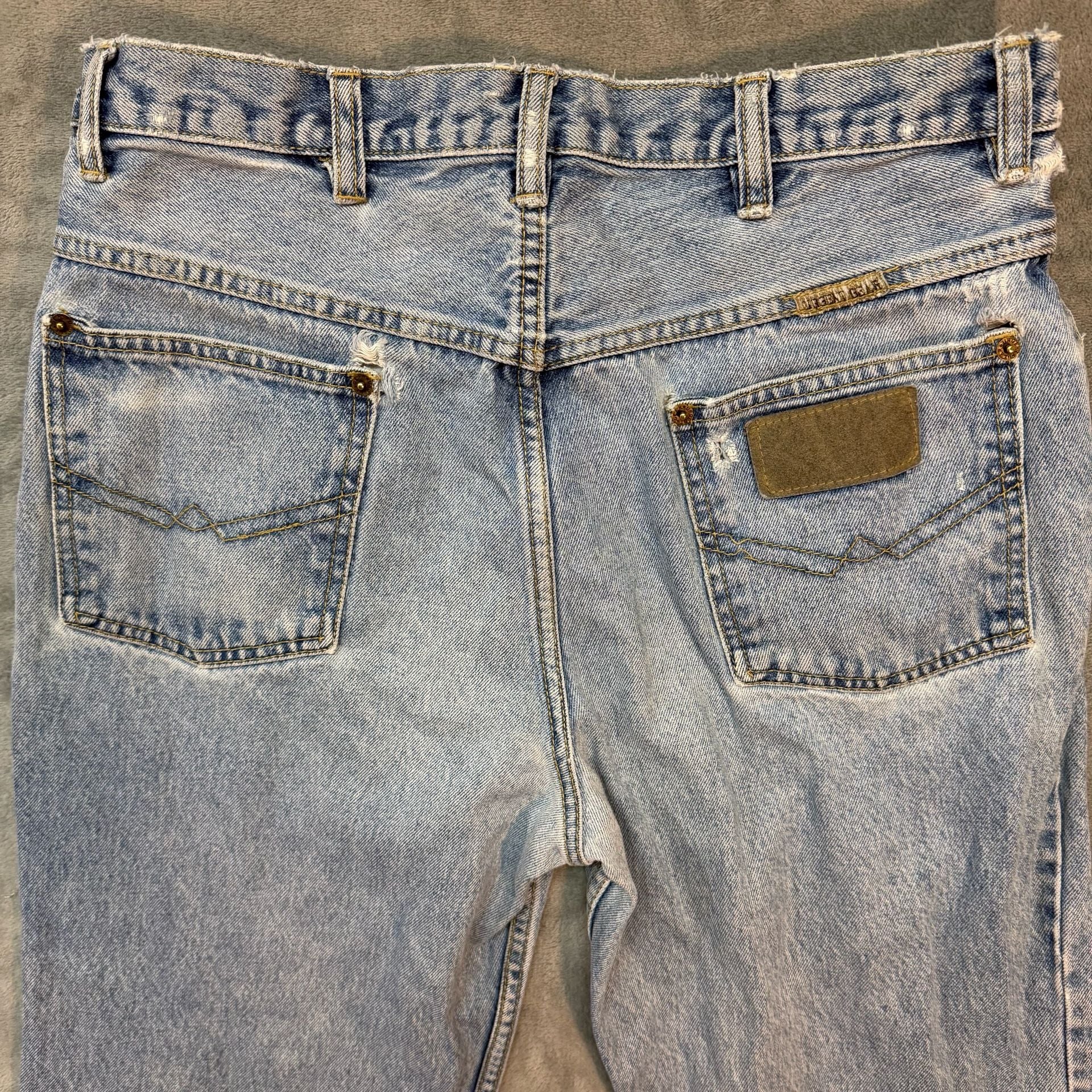 Vintage 90s Urgent Gear Baggy Jeans 30x32 Light Wash Button Fly Distressed Y2K 15