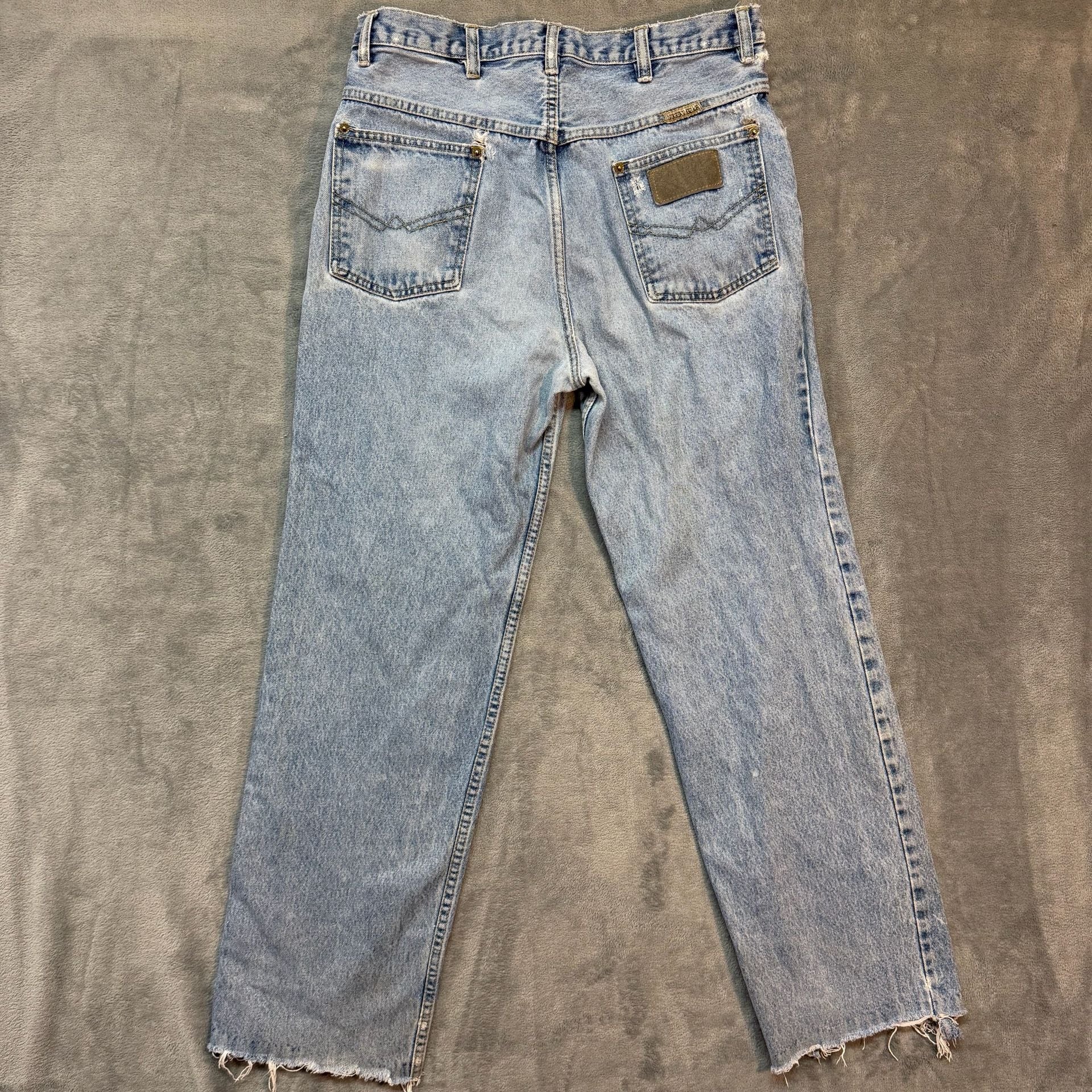 Vintage 90s Urgent Gear Baggy Jeans 30x32 Light Wash Button Fly Distressed Y2K 16
