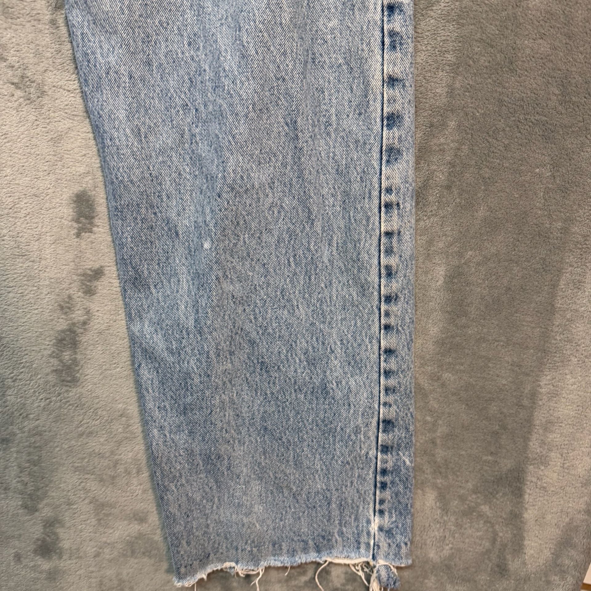 Vintage 90s Urgent Gear Baggy Jeans 30x32 Light Wash Button Fly Distressed Y2K 18