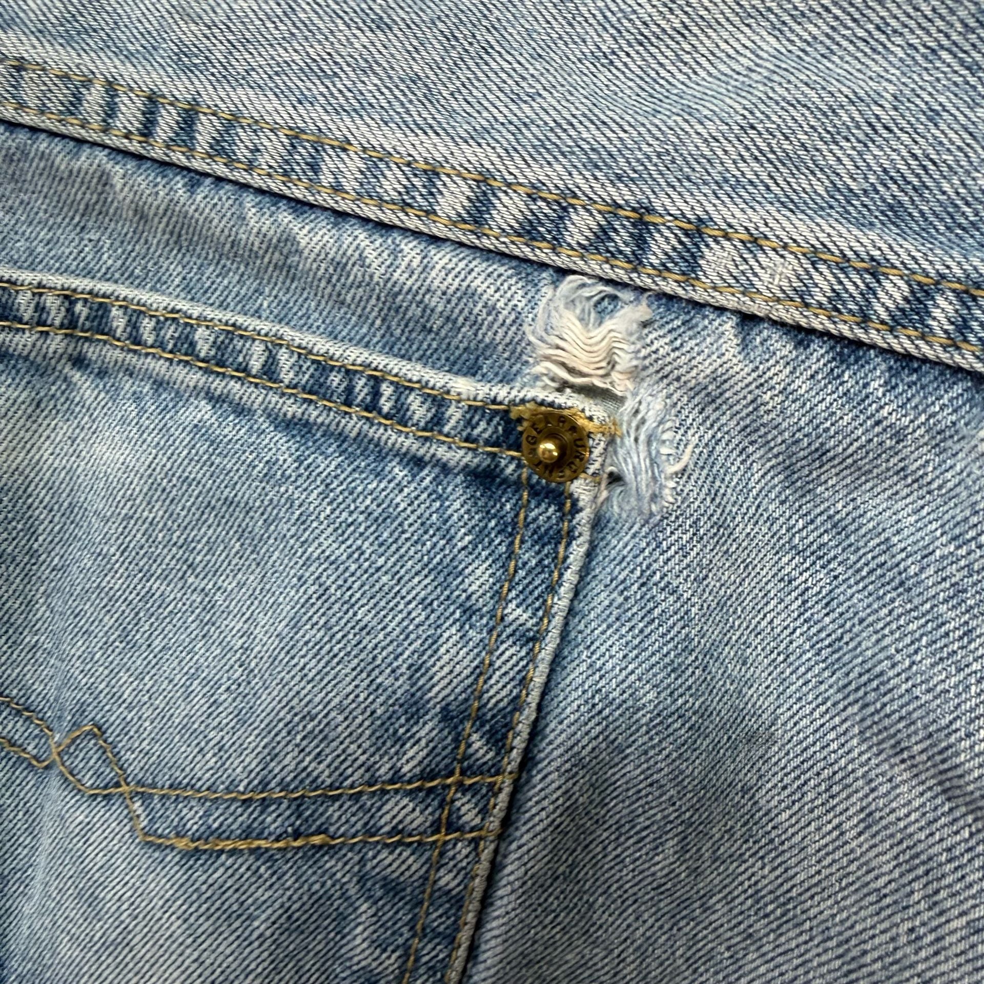 Vintage 90s Urgent Gear Baggy Jeans 30x32 Light Wash Button Fly Distressed Y2K 20
