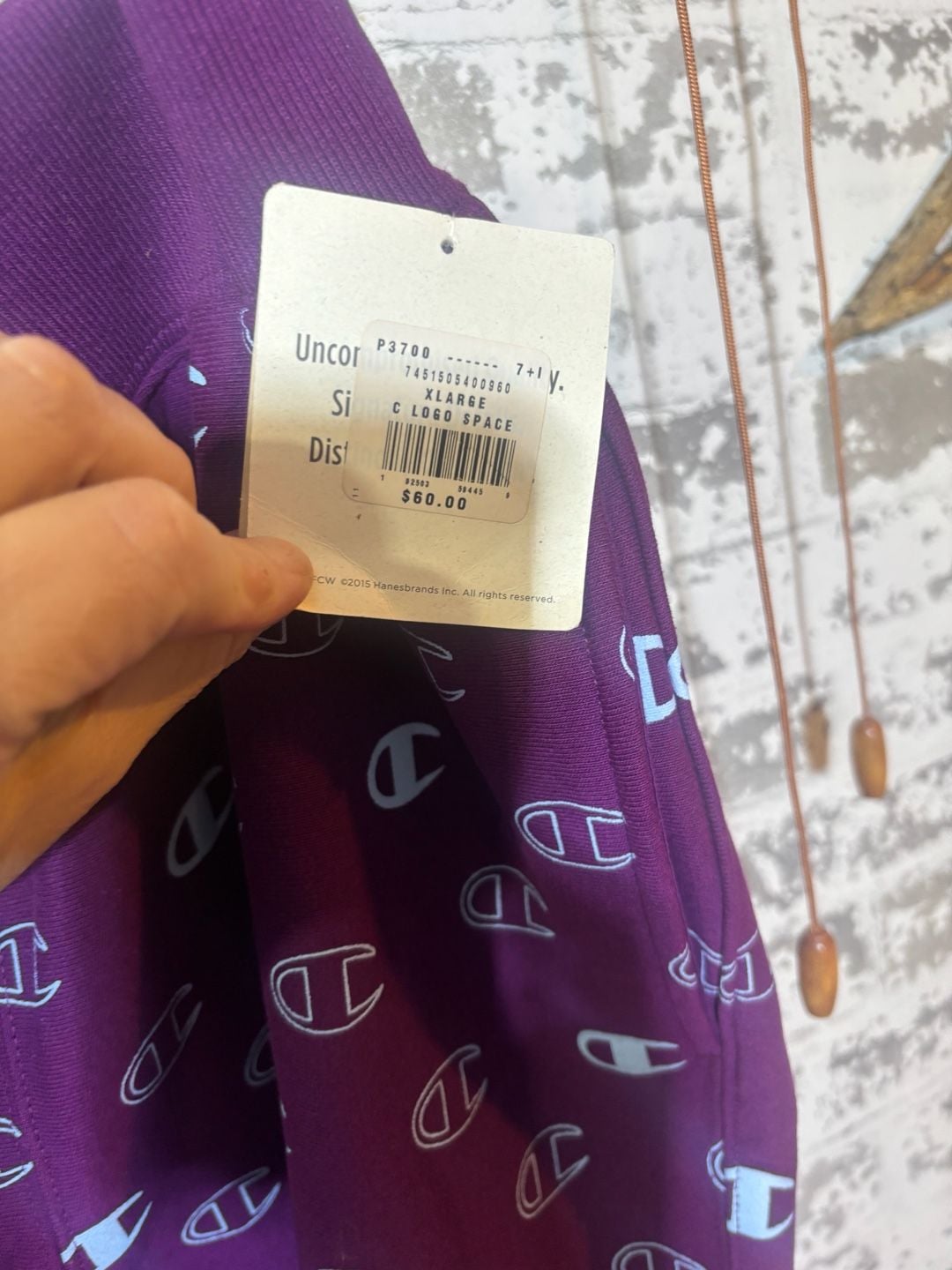 NWT Champion Reverse Weave All Over Logo Hoodie and Sweatpants Set Purple 7