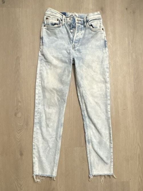 RE/DONE Originals 90s High Rise Ankle Crop Jeans Sz 25 Calm Waters 3