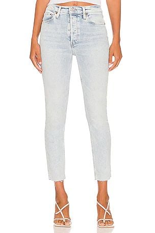 RE/DONE Originals 90s High Rise Ankle Crop Jeans Sz 25 Calm Waters 2