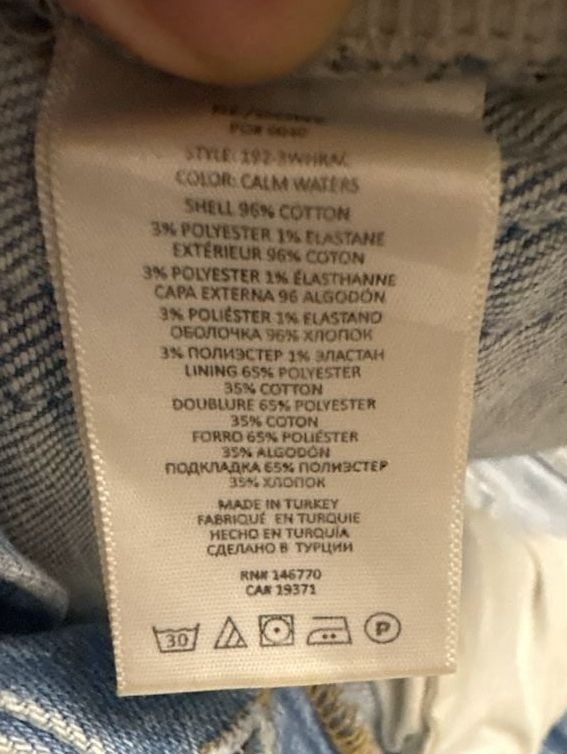 RE/DONE Originals 90s High Rise Ankle Crop Jeans Sz 25 Calm Waters 5