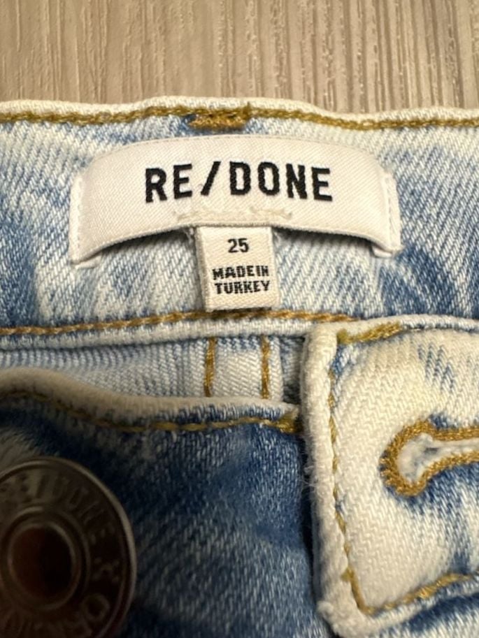 RE/DONE Originals 90s High Rise Ankle Crop Jeans Sz 25 Calm Waters 4