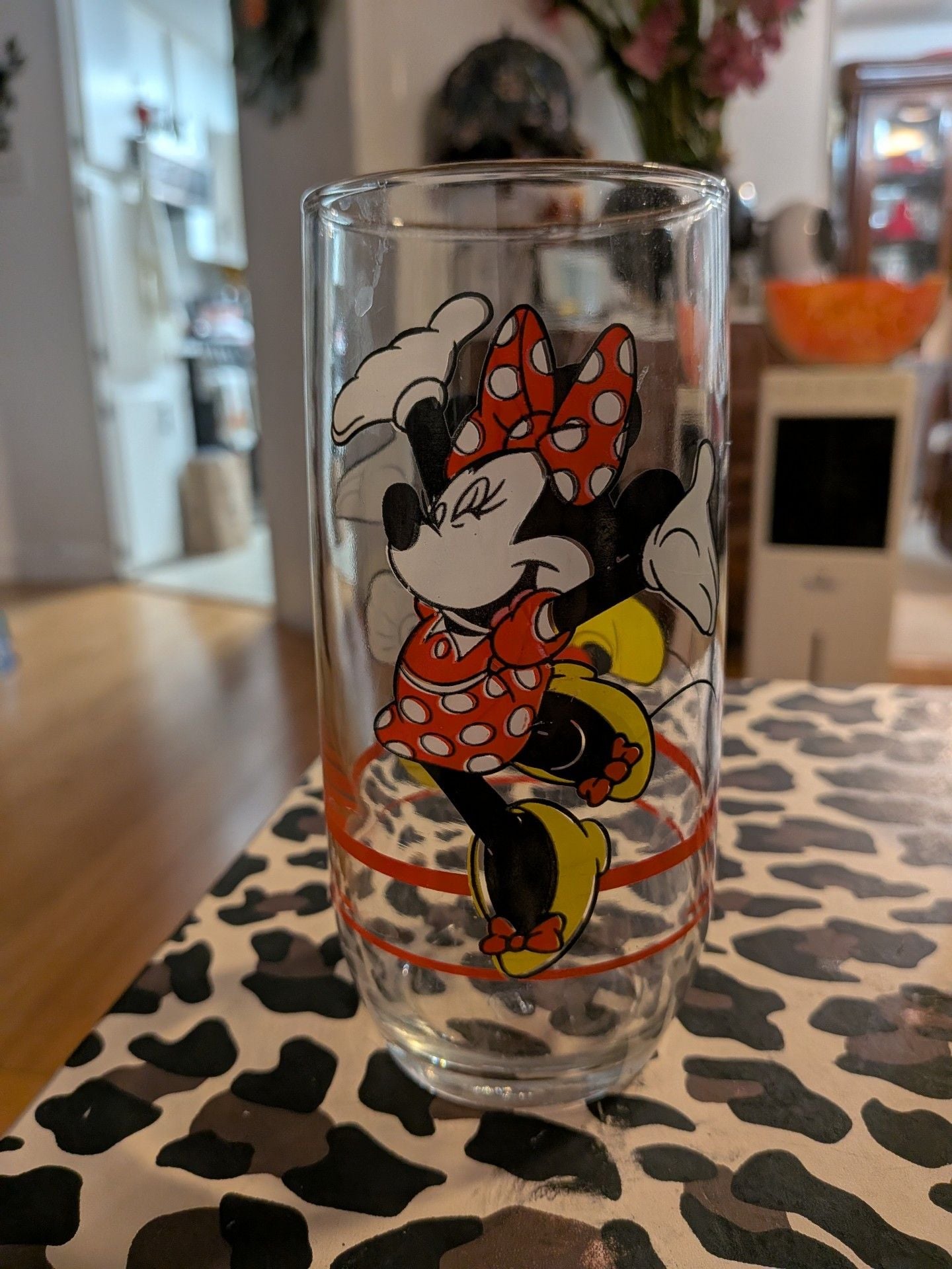Disney Mickey And Minnie Mouse Vintage Drinking Glass Tumbler 1
