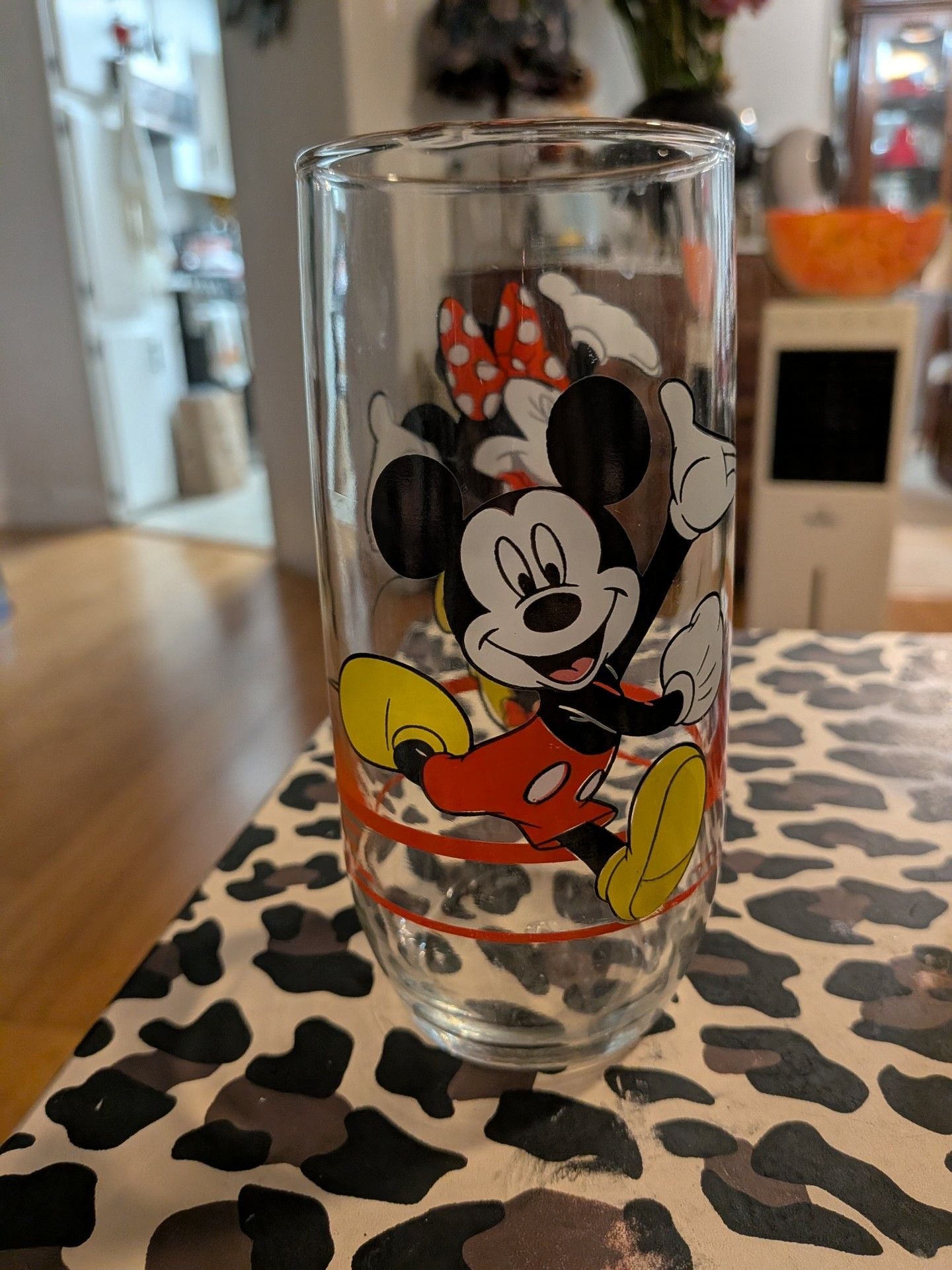 Disney Mickey And Minnie Mouse Vintage Drinking Glass Tumbler 2