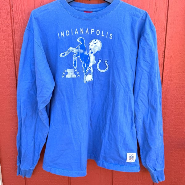 Vintage Indianapolis Colts Sz. Large NFL Gridiron Classic Long Sleeve Shirt Blue