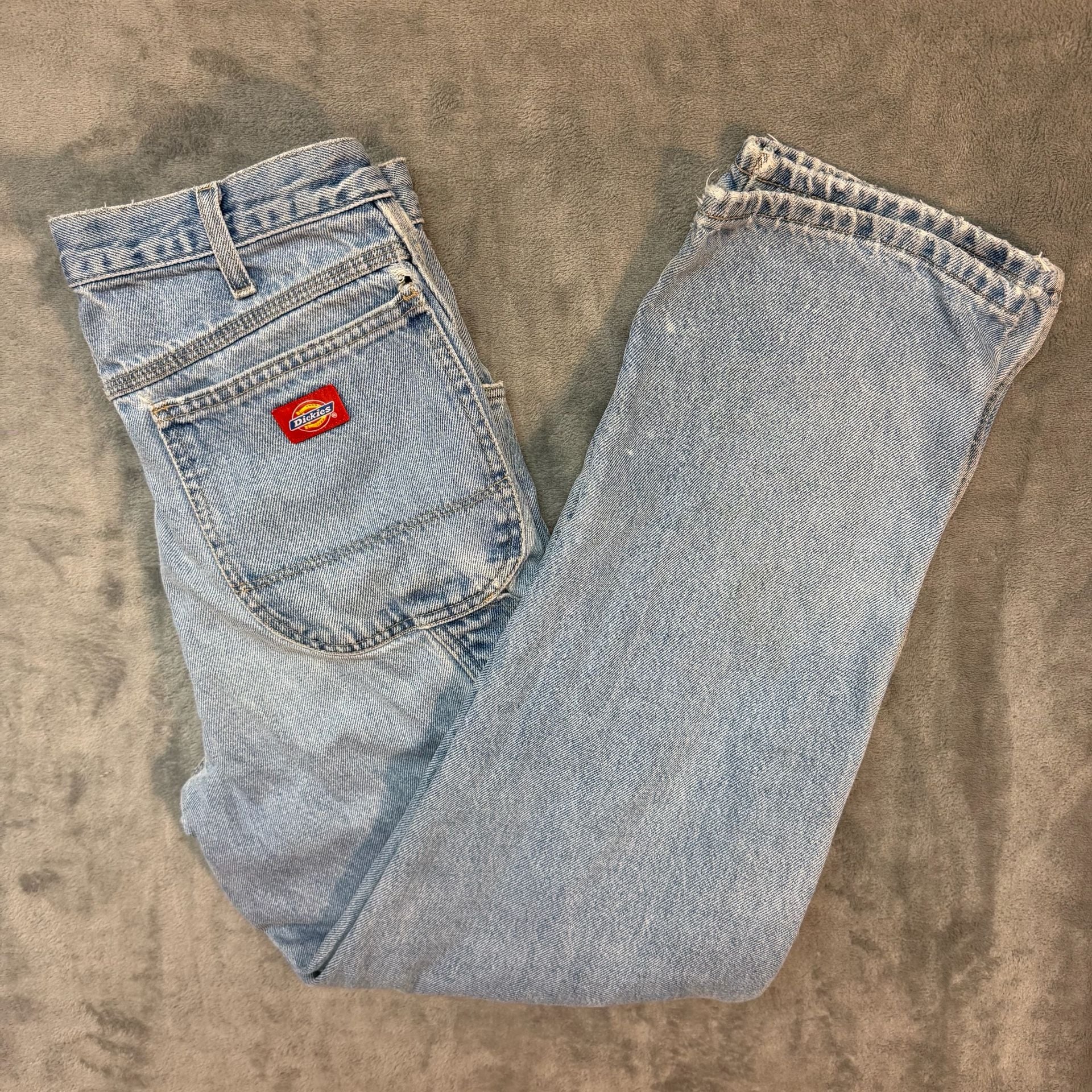 32x30 vintage distressed Dickies Light Wash Vintage Jeans workwear 1
