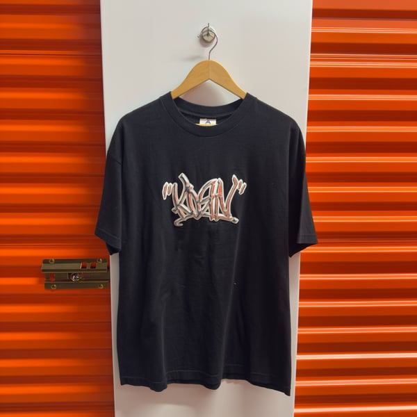 AAA Apparel Korn Metallic Puff Print T-Shirt Black XL
