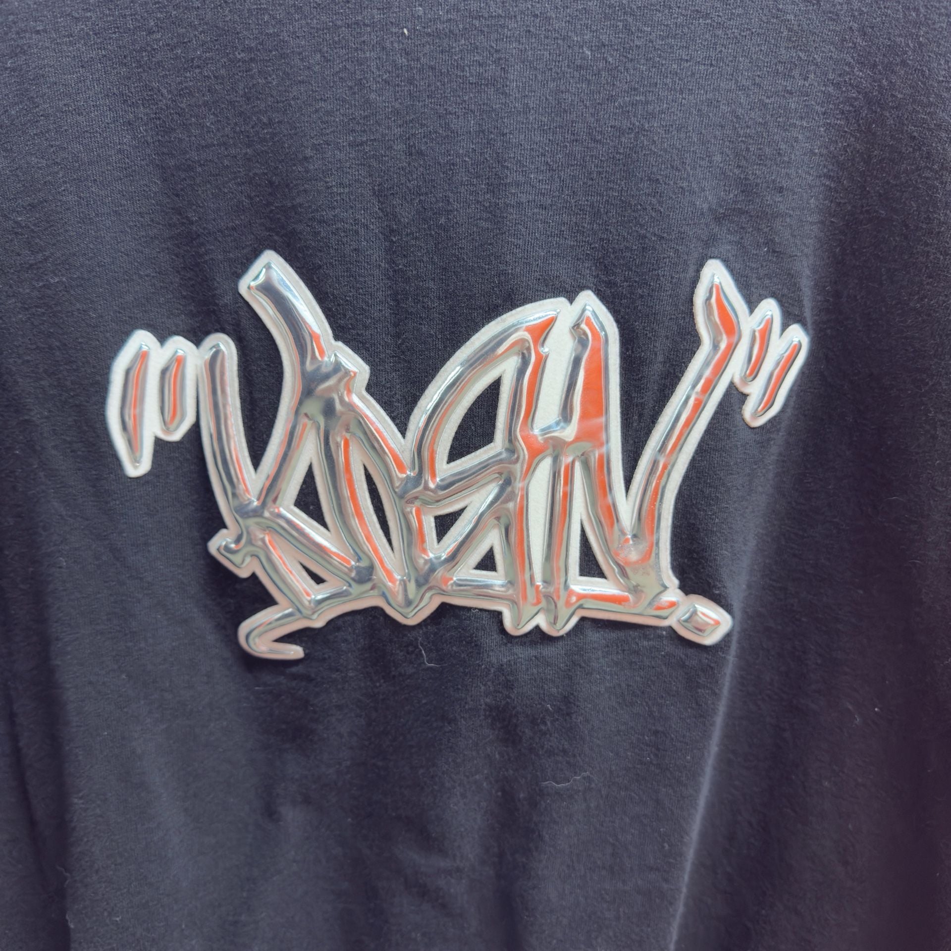 AAA Apparel Korn Metallic Puff Print T-Shirt Black XL 4