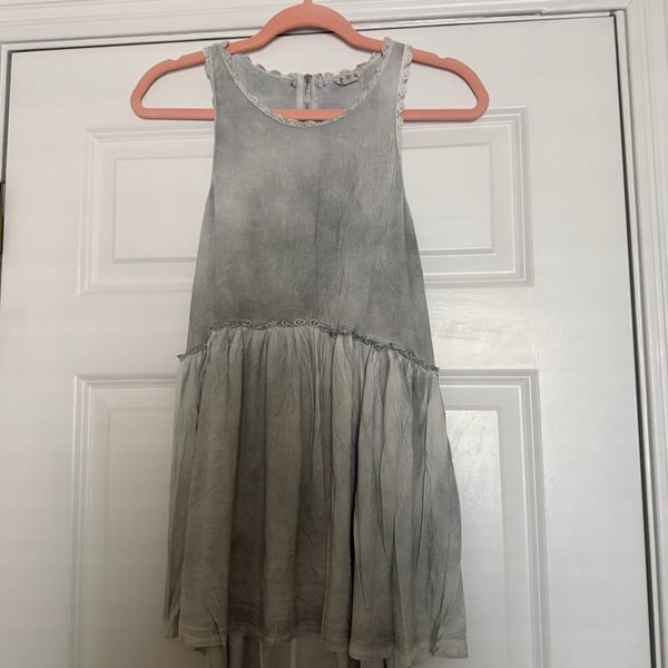 POL Baby Doll Tank Size S Gray Lace Back