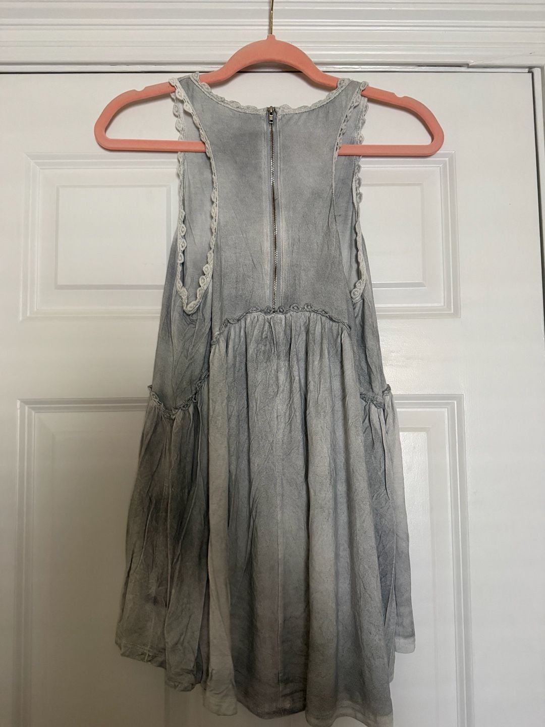 POL Baby Doll Tank Size S Gray Lace Back 4