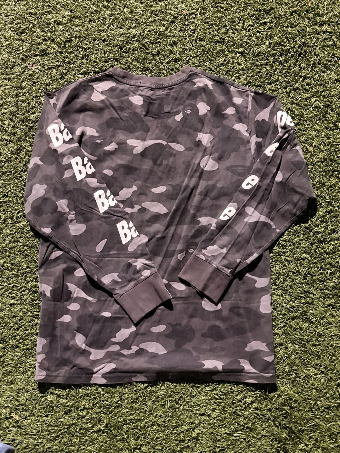 A Bathing Ape Black Camo Long Sleeve Size S 3