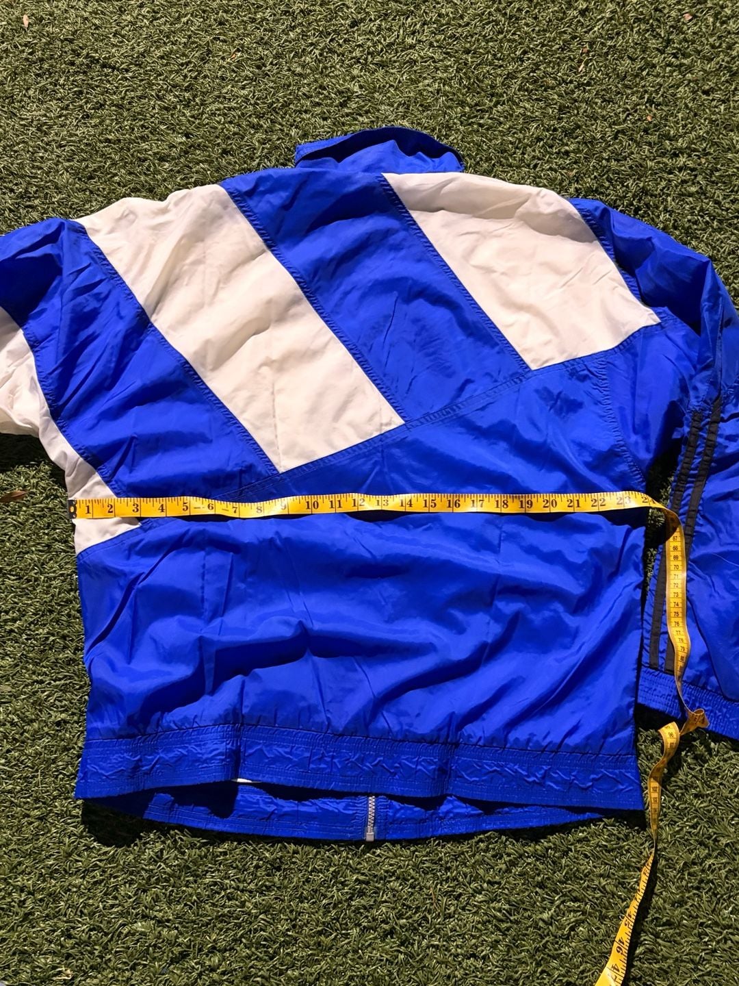Adidas Vintage Blue White Windbreaker Jacket Size XL 5
