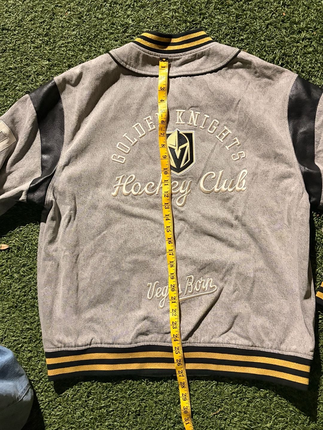 The Wild Collective Vegas Golden Knights Retro Oversized Bomber Jacket Size L 7