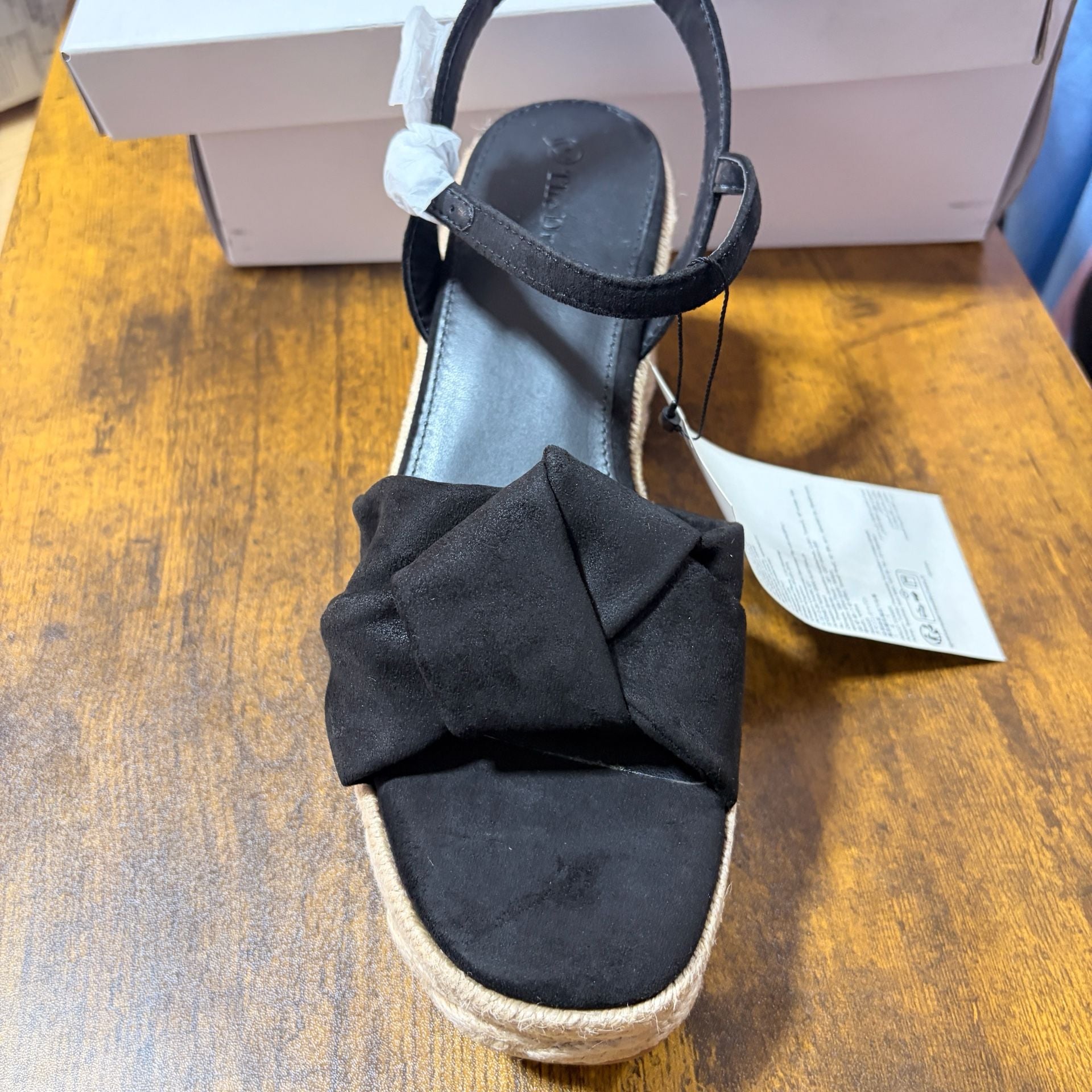 The Drop Espadrille Wedge Sandal Size 9.5 Black 3