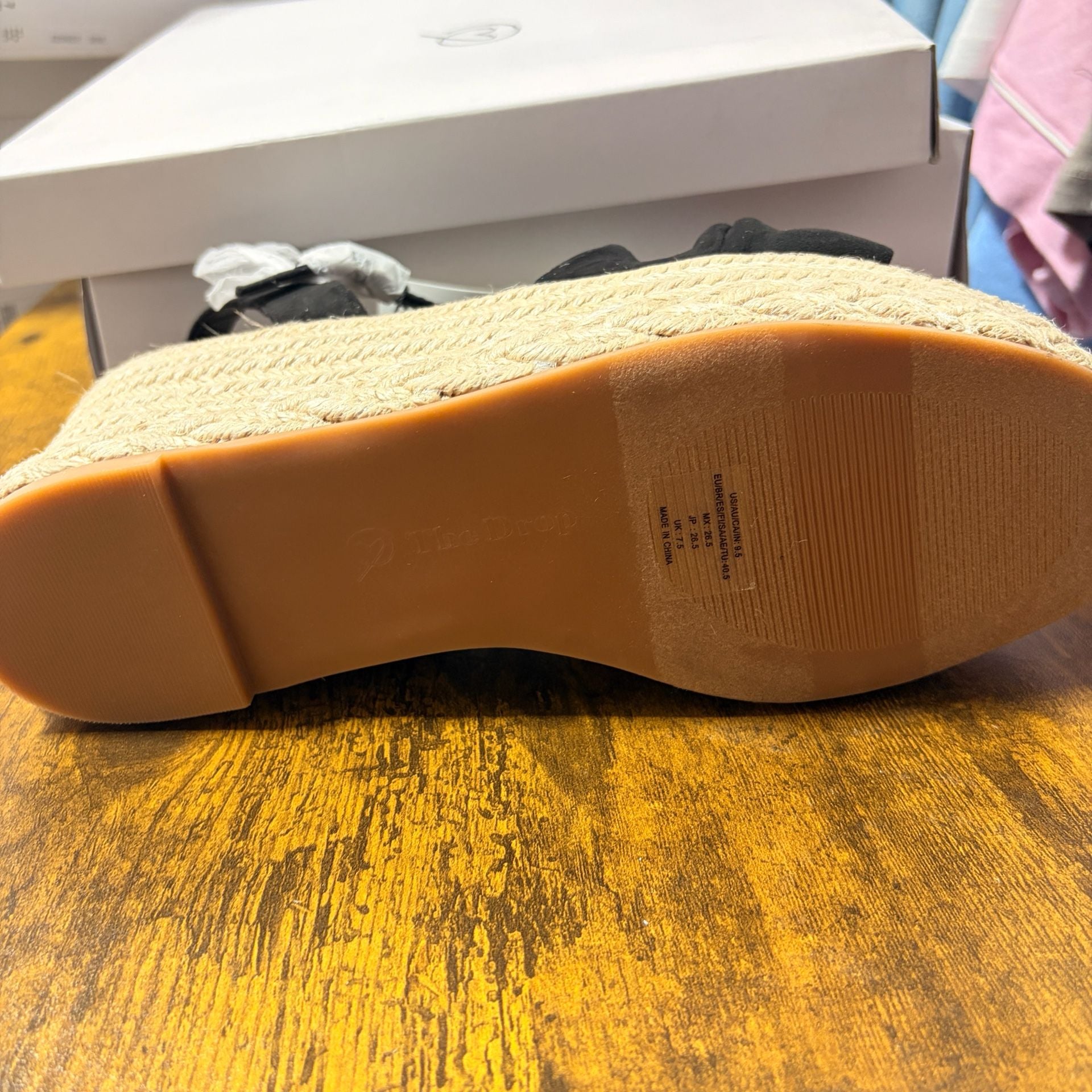 The Drop Espadrille Wedge Sandal Size 9.5 Black 4