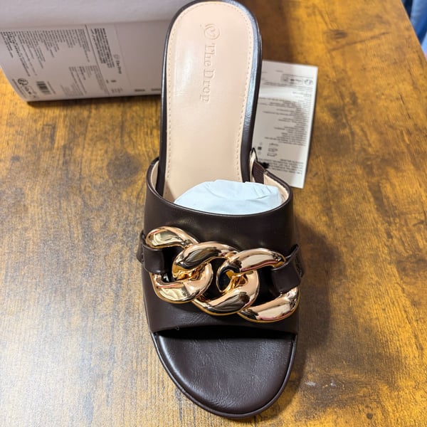 The Drop Zena Chain Heel Mule Size 9 Brown