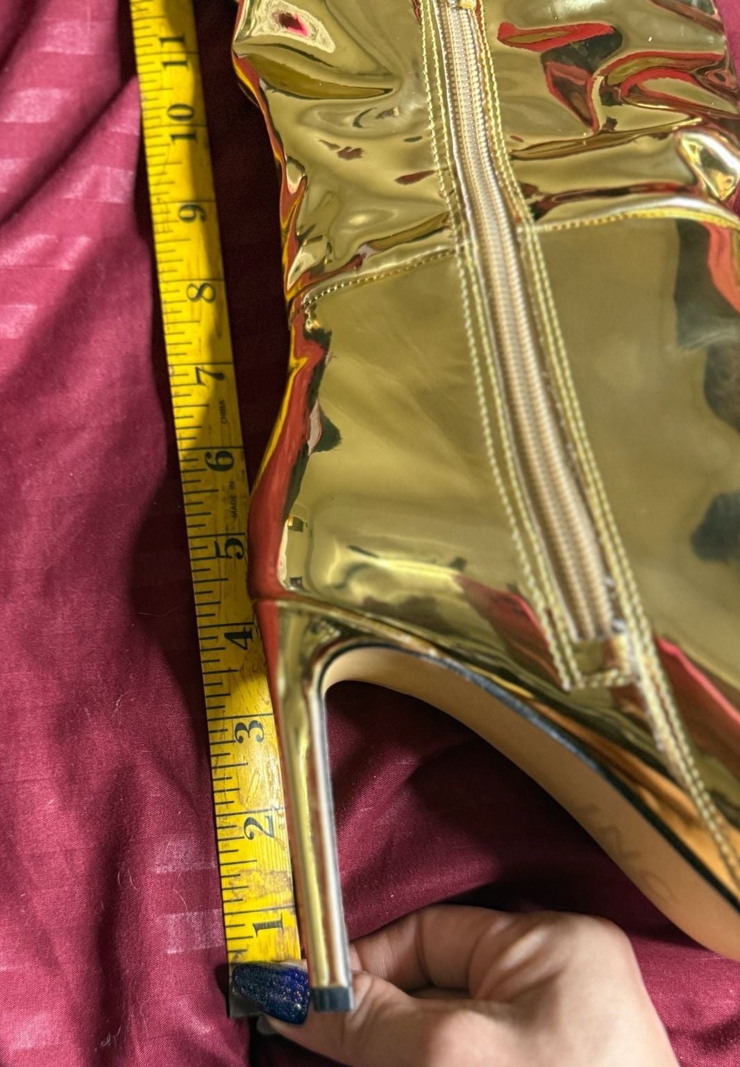 INC International Concepts Iyonna Gold Metallic Slouchy Over-The-Knee Boots 6