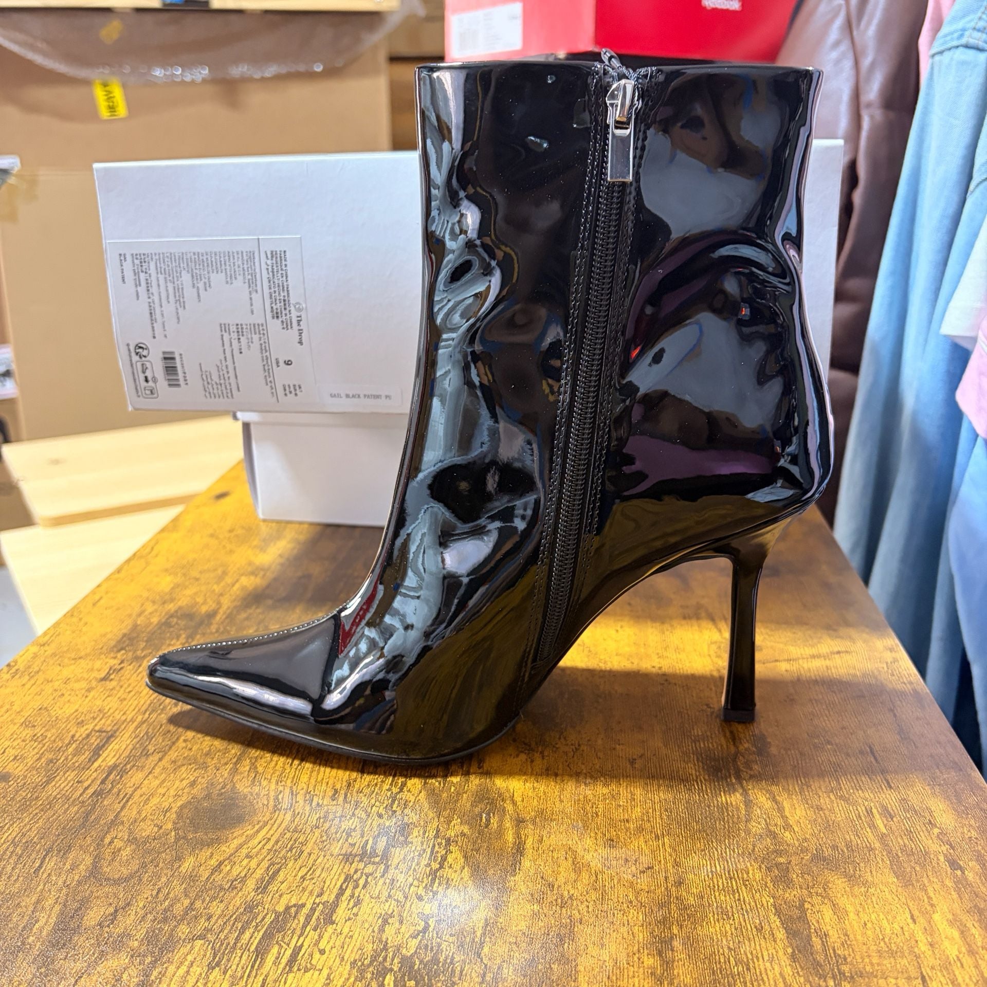 The Drop Gail Stiletto Ankle Boot Size 9 Black Patent 2